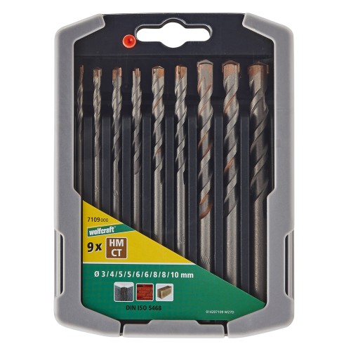 Juego de brocas para hormigón con filo de carburo de tungsteno