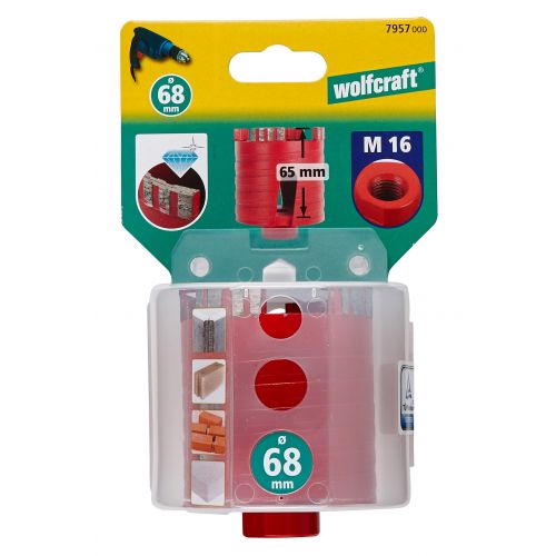 1 corona de perforación con dentado de diamante ø 68 mm