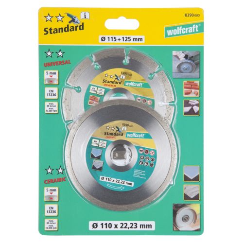 1 set de 2 discos diamantados de corte. ø 110 mm