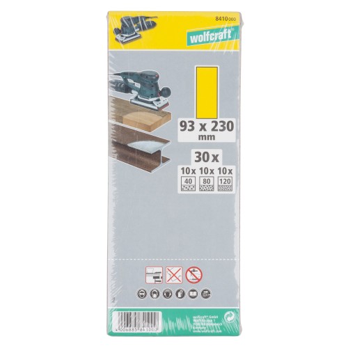 1 juego de hojas de lijar de 30 piezas, 93 x 230 mm