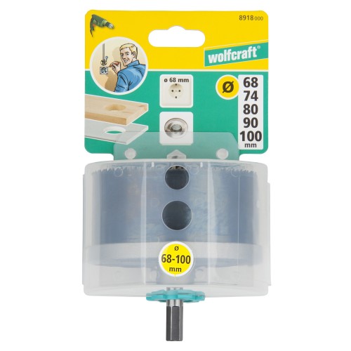 Sierra de corona para montajes eléctricos, Ø 68–100 mm