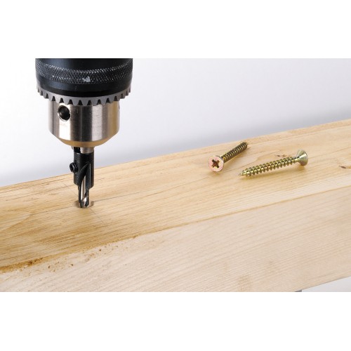 Broca con avellanador ajustable, para tornillos de construcción de muebles