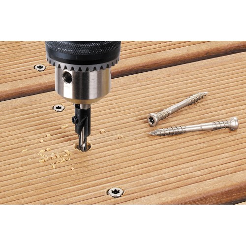 Broca con avellanador ajustable, para tornillos de construcción de muebles