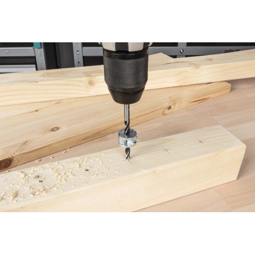 Juego de 2 piezas de brocas espirales para madera con tope de profundidad