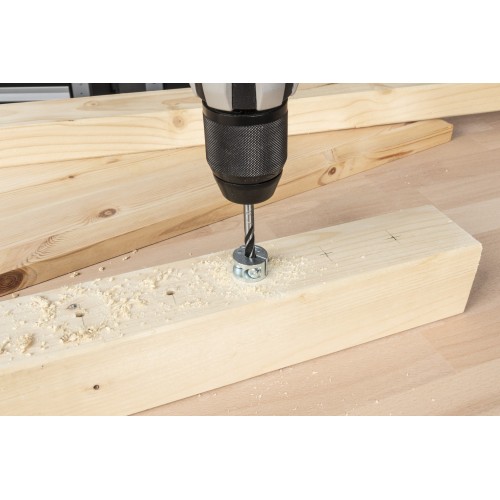 Juego de 2 piezas de brocas espirales para madera con tope de profundidad