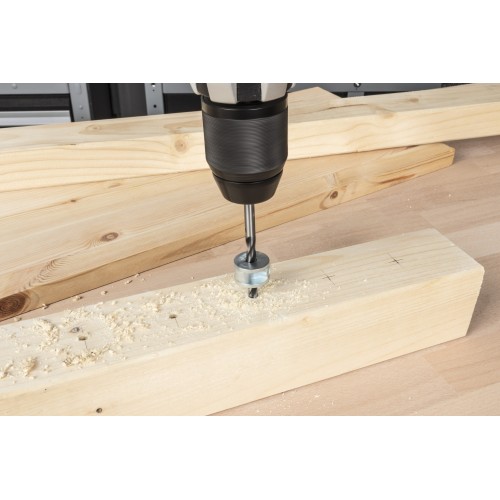 Juego de 2 piezas de brocas espirales para madera con tope de profundidad