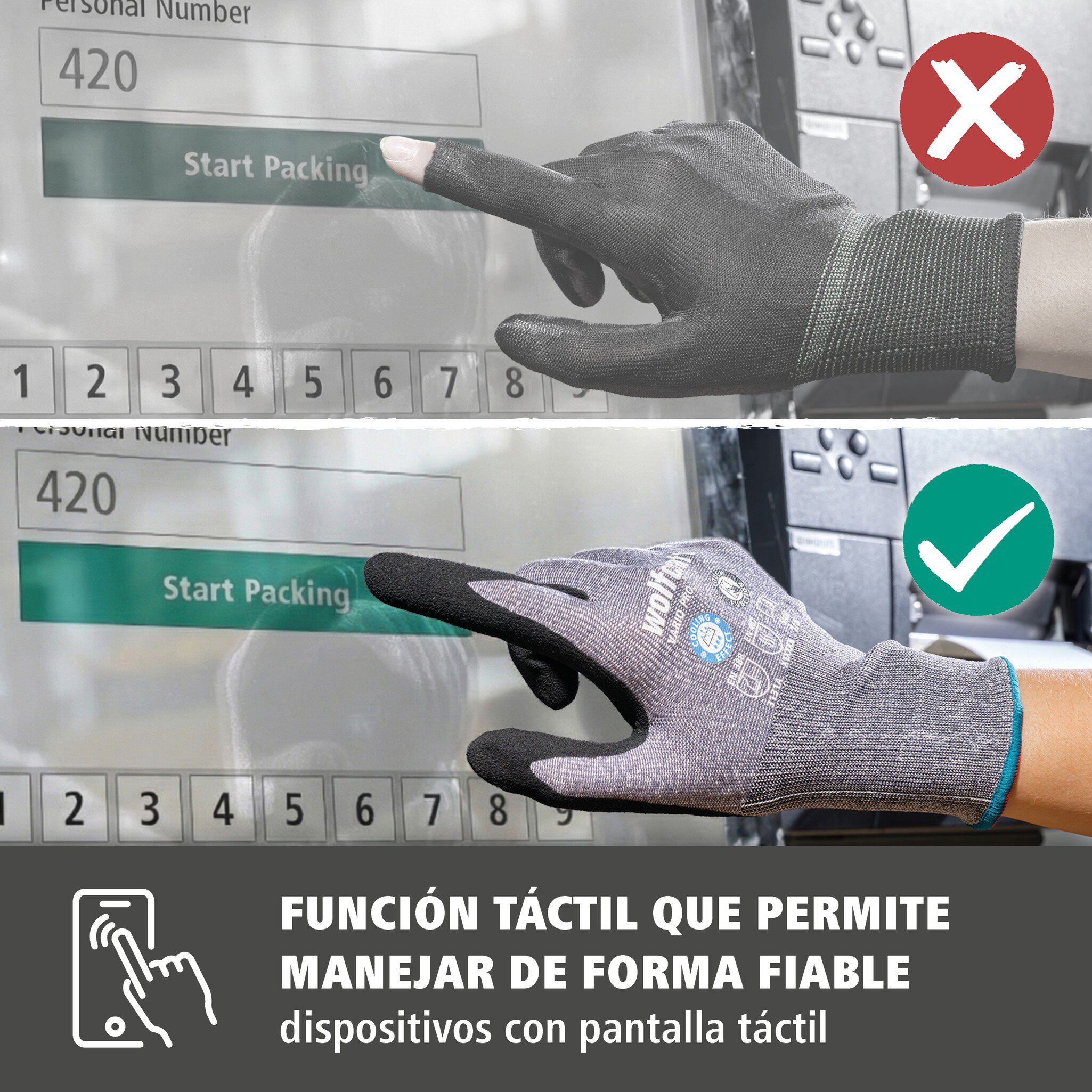1 par de guantes de trabajo VARIO PRO, talla 7 (S)