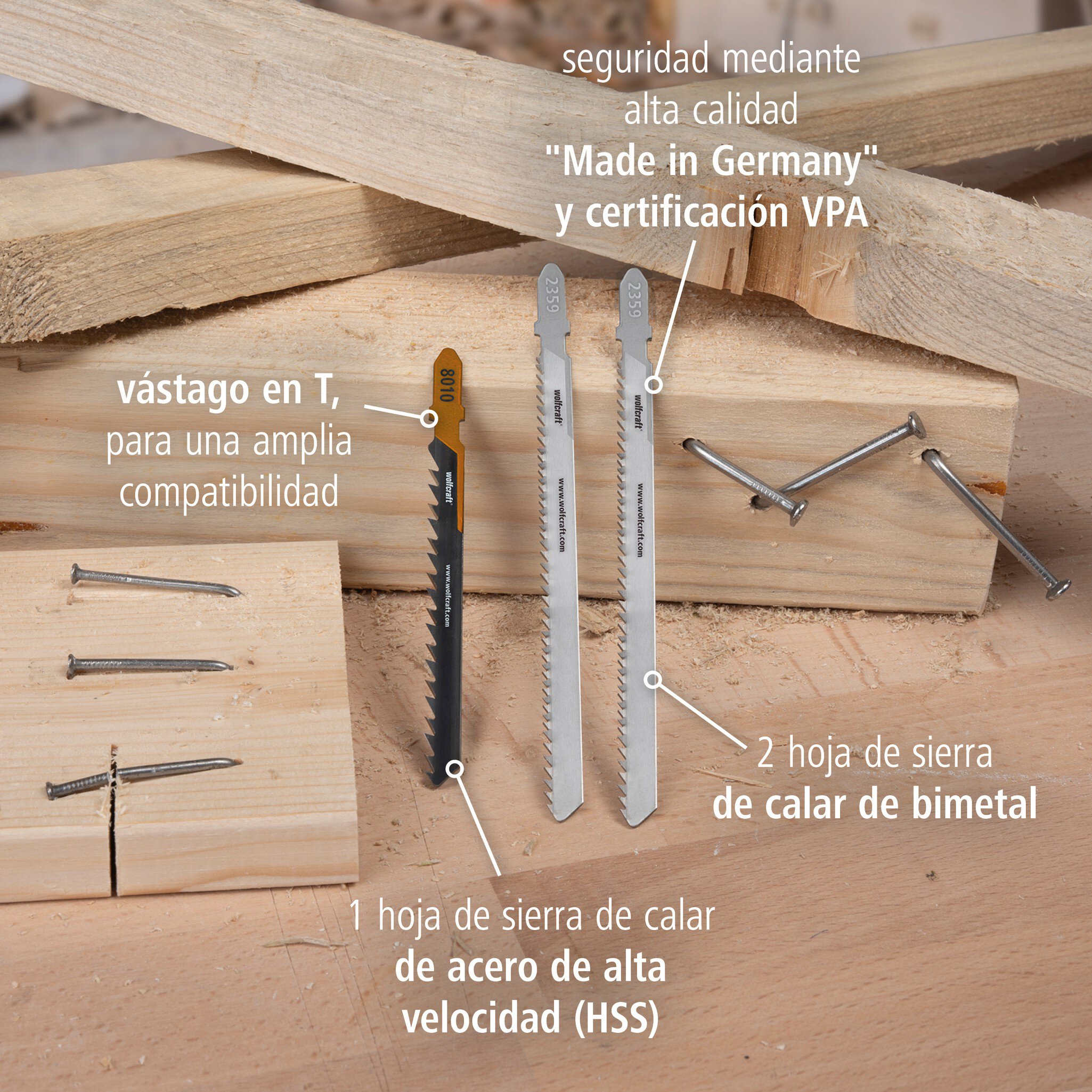 Juego de proyecto de hojas de sierra de calar "Demolición", 3 piezas