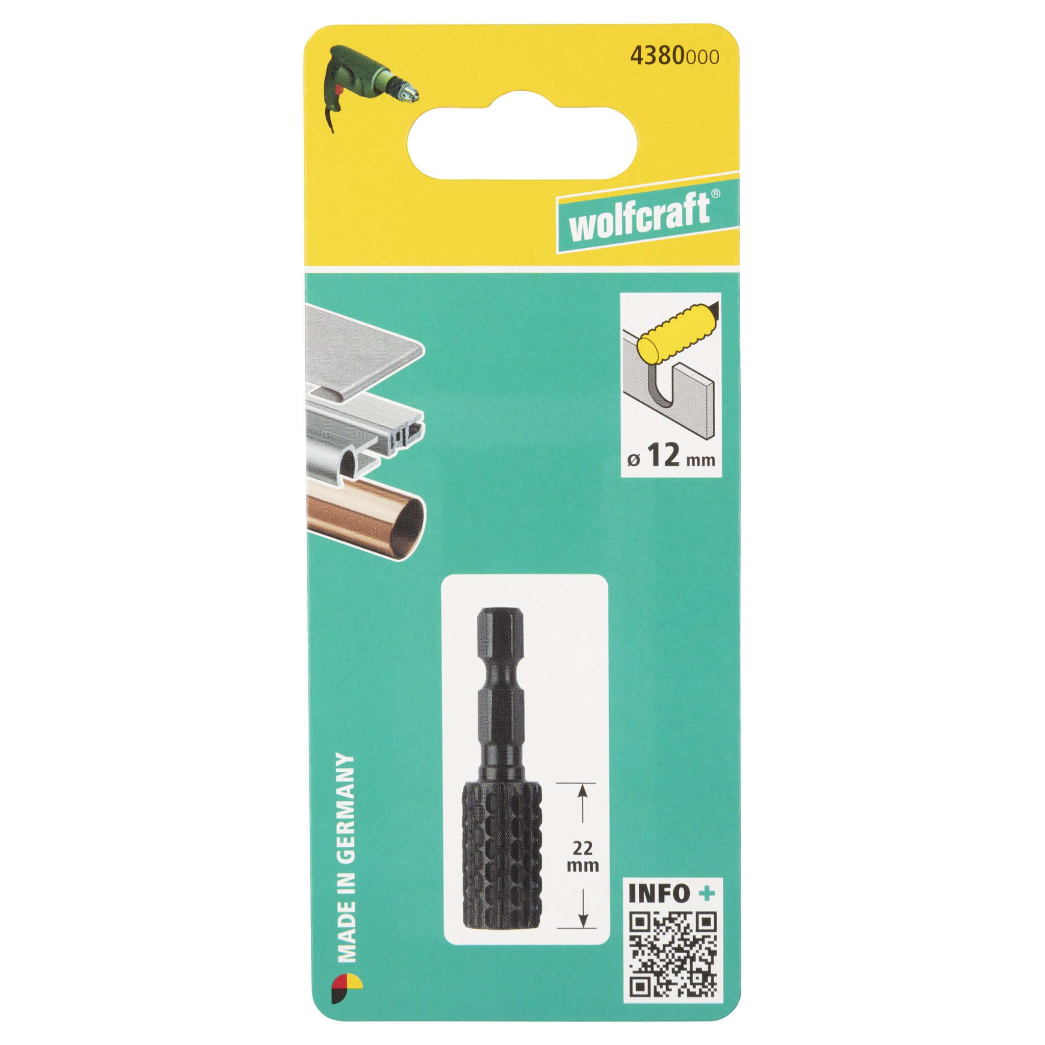 1 escofina de perfil para metal cil. hexagonal Ø 12 x 22 mm