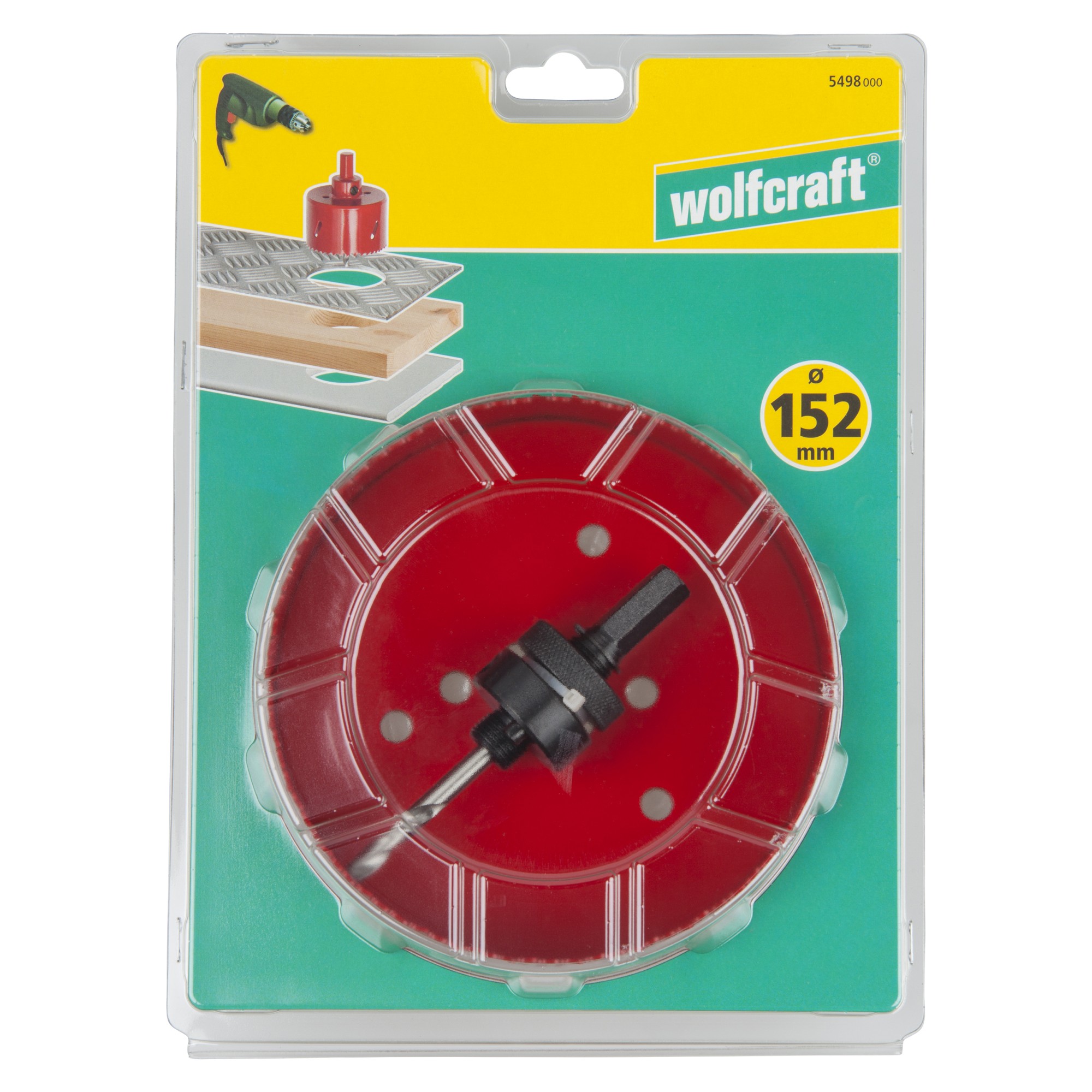 1 sierra de corona con vástago y broca BiM Ø 152