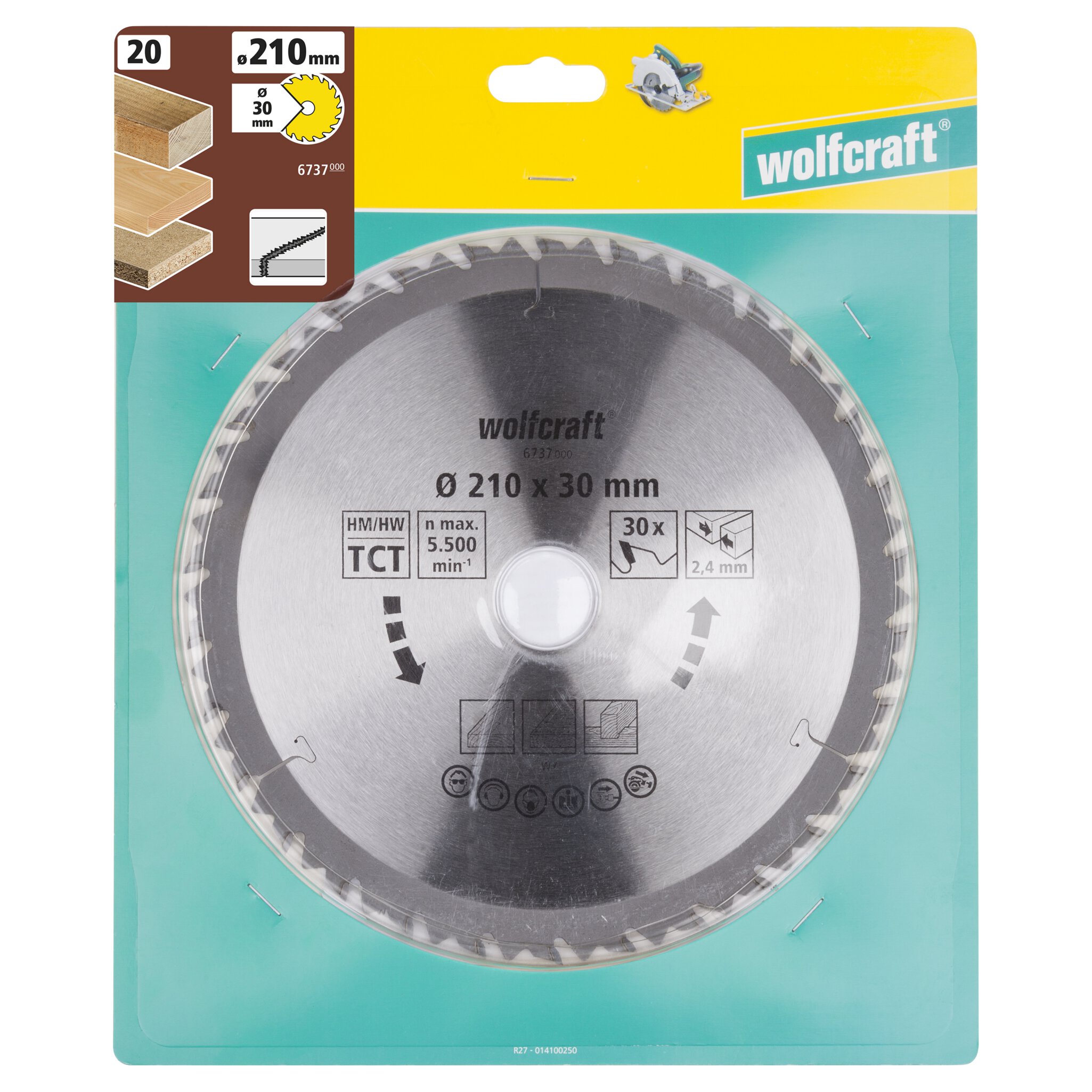 1 disco de sierra circular CT, 30 dientes ø210 mm