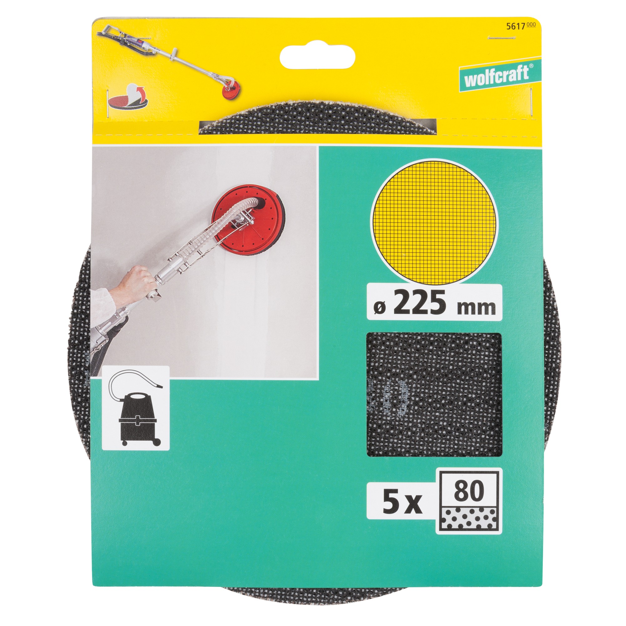 5 rejillas de lijado adhesivas SiC grano 80 Ø 225 mm