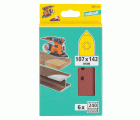 6 hojas abrasivas adhesivas corindón de grano 240 de 107 x 142 mm