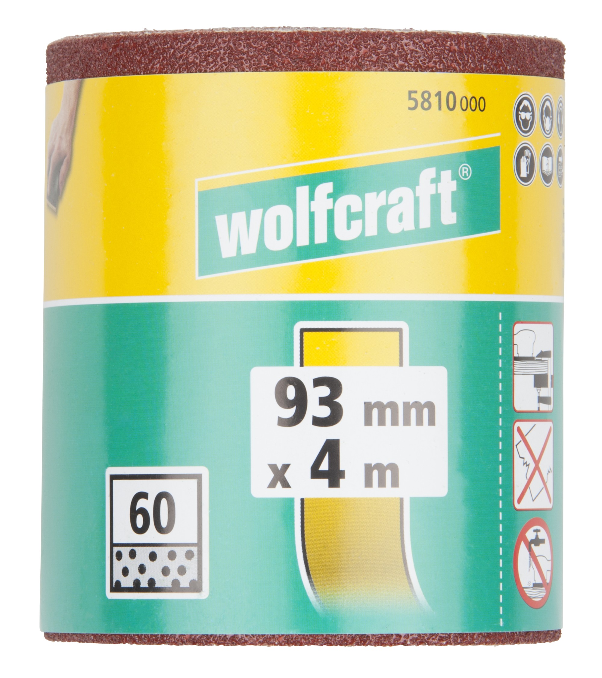 1 rollo de papel abrasivo adhesivo, grano 60, 4 m x 93 mm