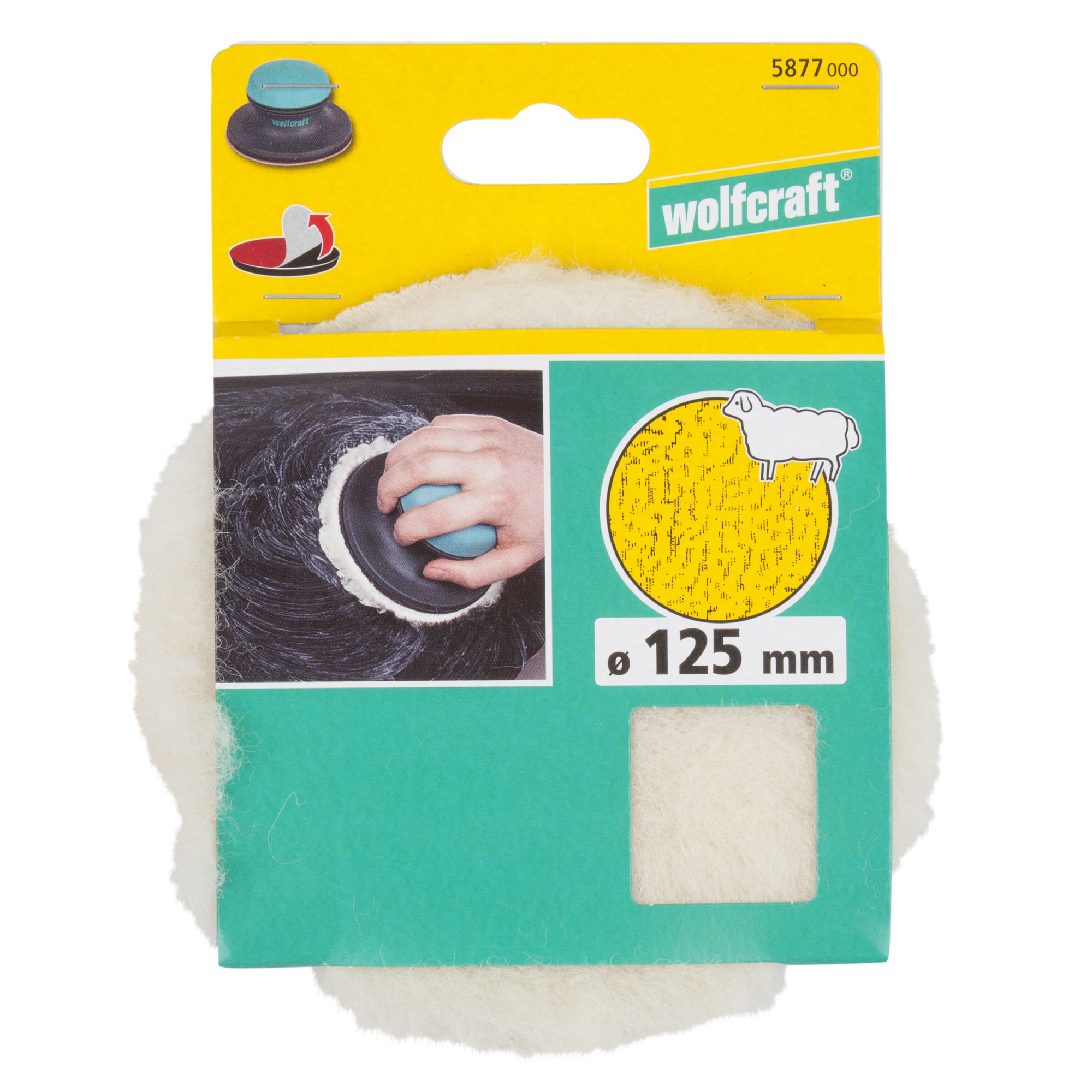 1 boina de pulir adhesiva fixoflex Lana de cordero de 125 mm de diámetro