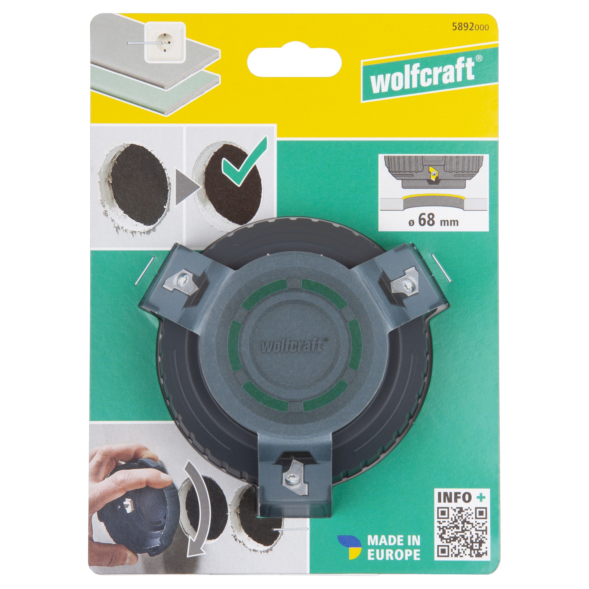 Avellanador de canto para placa de yeso, Ø 68 mm