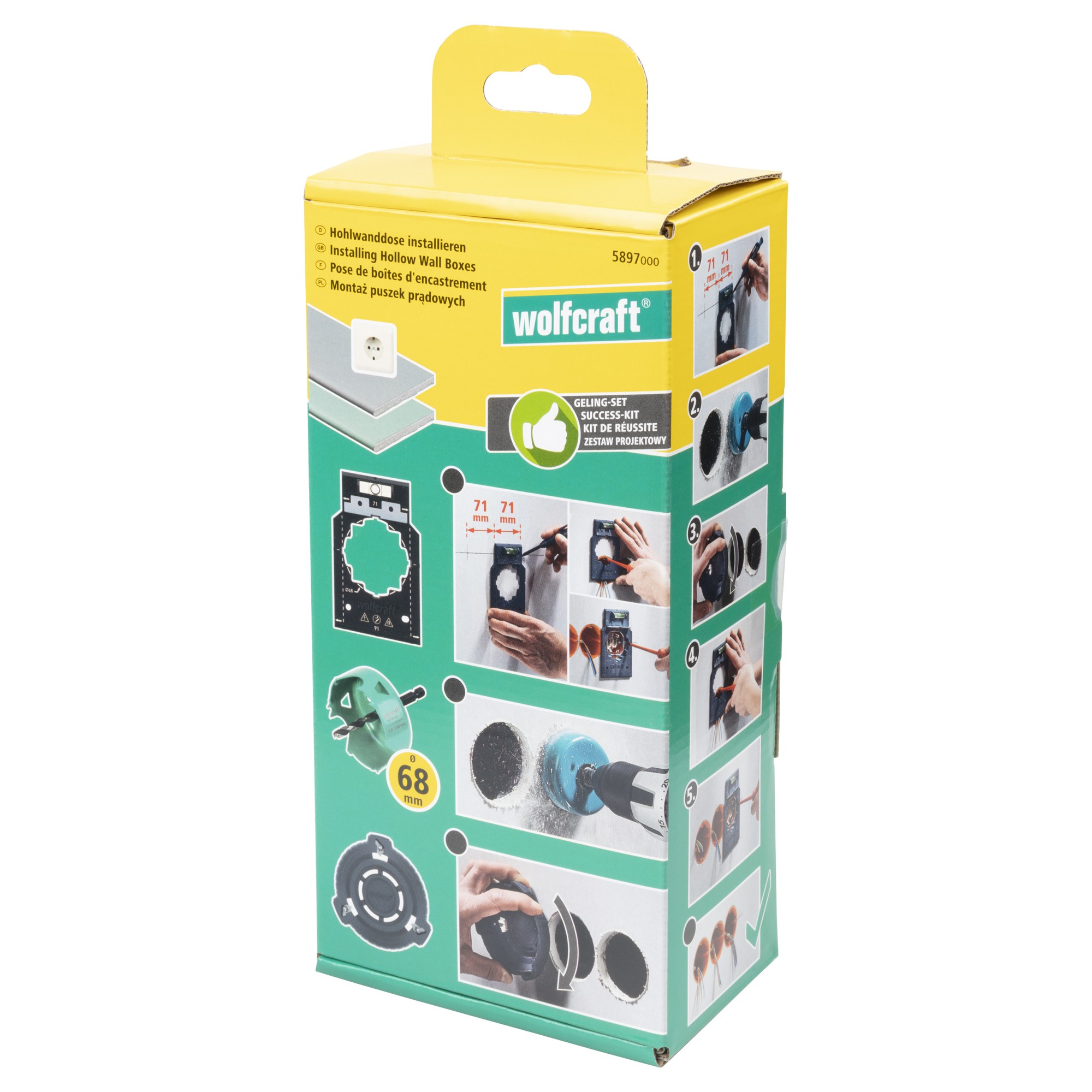 Juego completo "Instalación de cajas de enchufe para pared hueca“