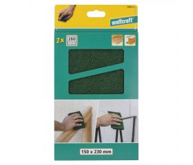 2 almohadillas de fieltro para pulir de grano basto de 150 x 230 mm