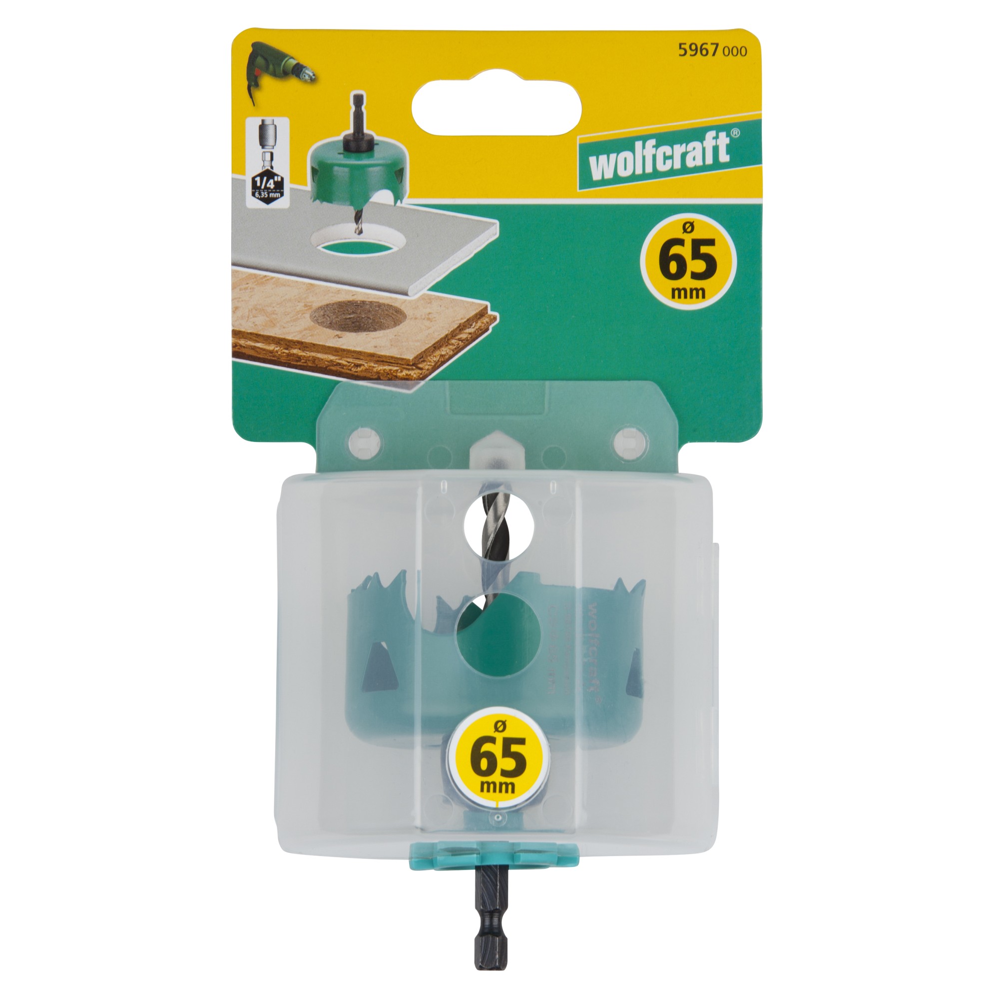 1 sierra de corona de acero al carbono Ø 65 mm