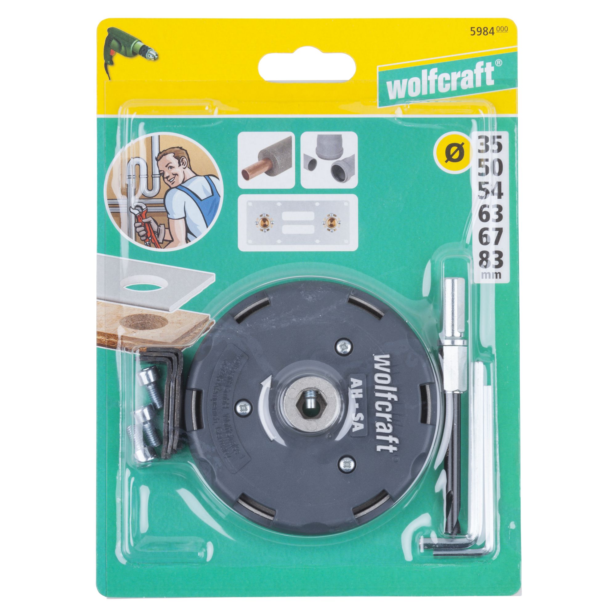 1 sierra de corona ajustable Ø 35,50,54,63,67,83 mm (AH-SA)