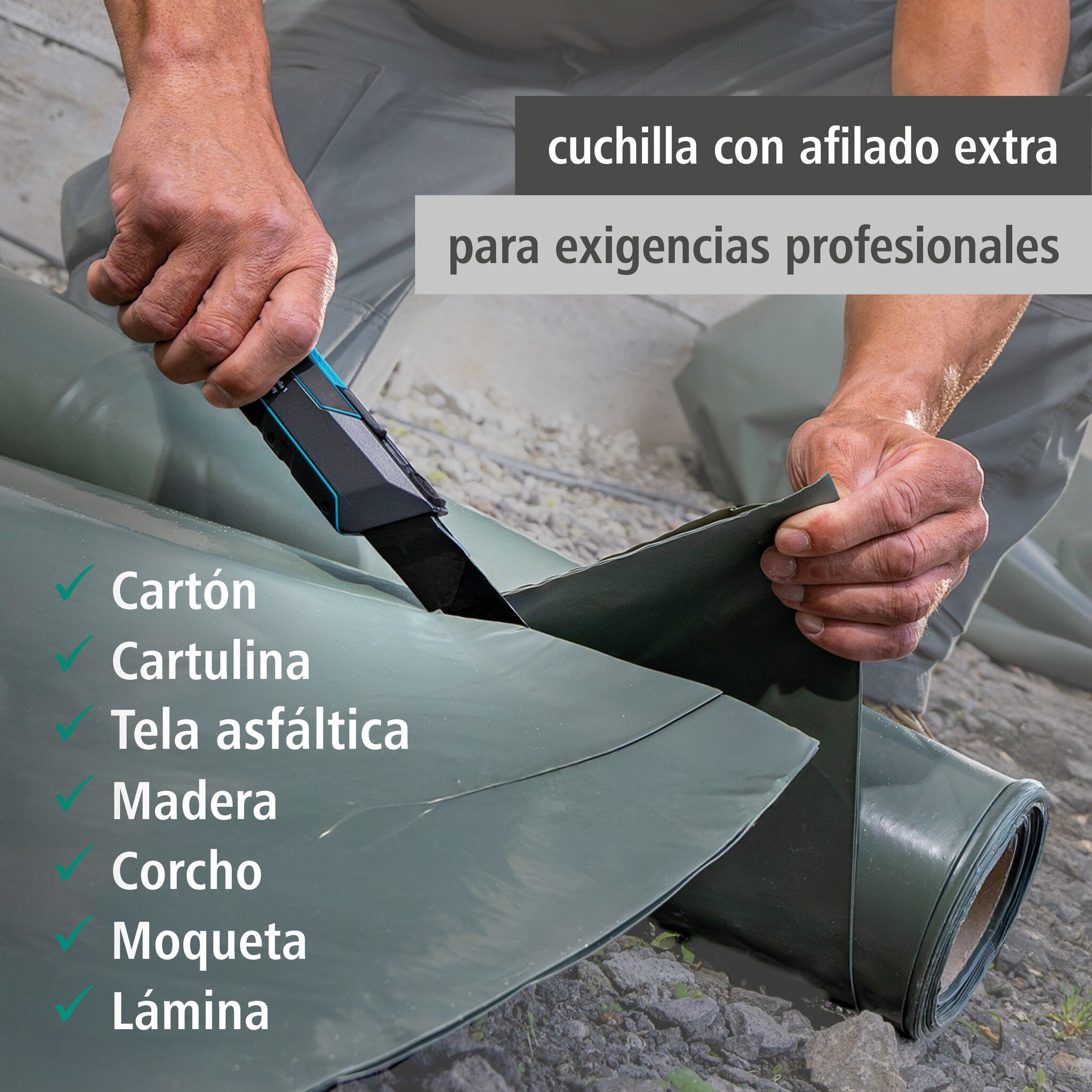Cúter de cuchillas separables PRO SAFETY, 25 mm