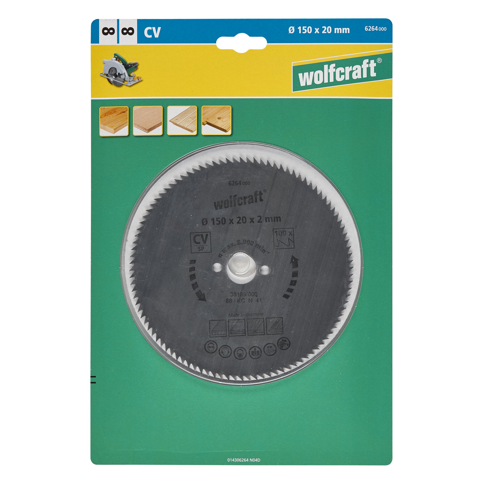 1 disco de sierra circular CV, 100 dientes ø150 mm