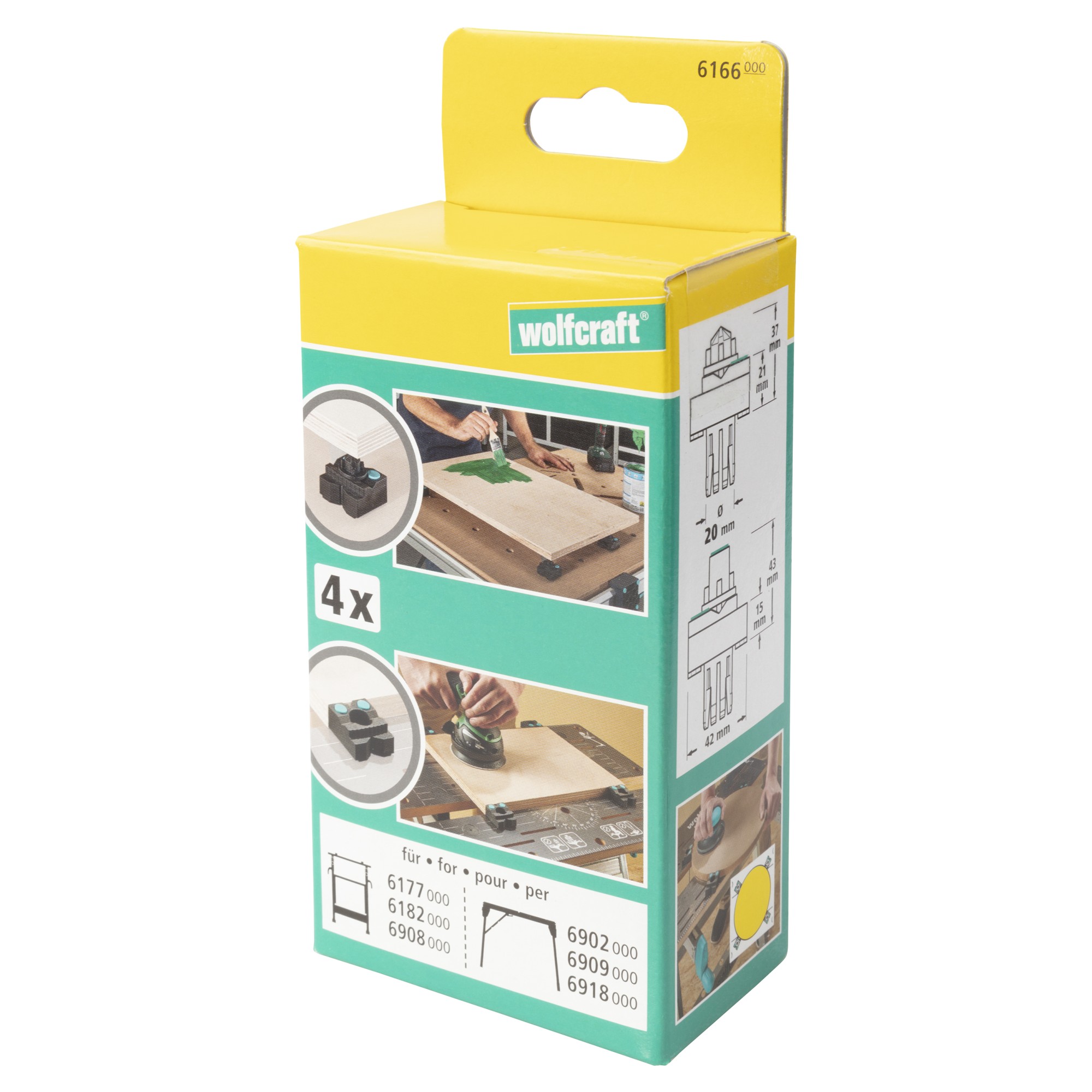 4 mordazas de sujeción con pasadores de apoyo