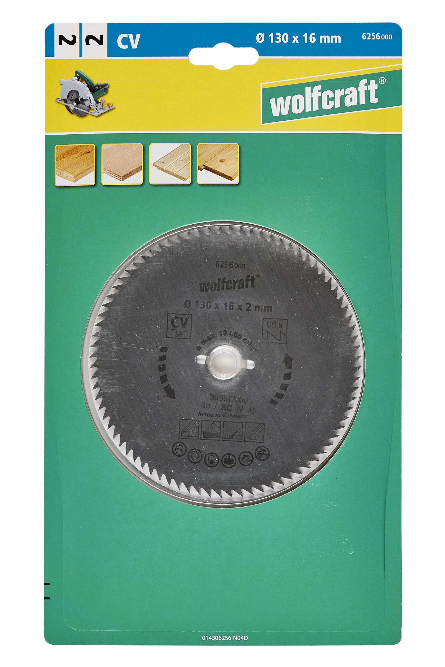 1 disco de sierra circular CV, 80 dientes ø130 mm