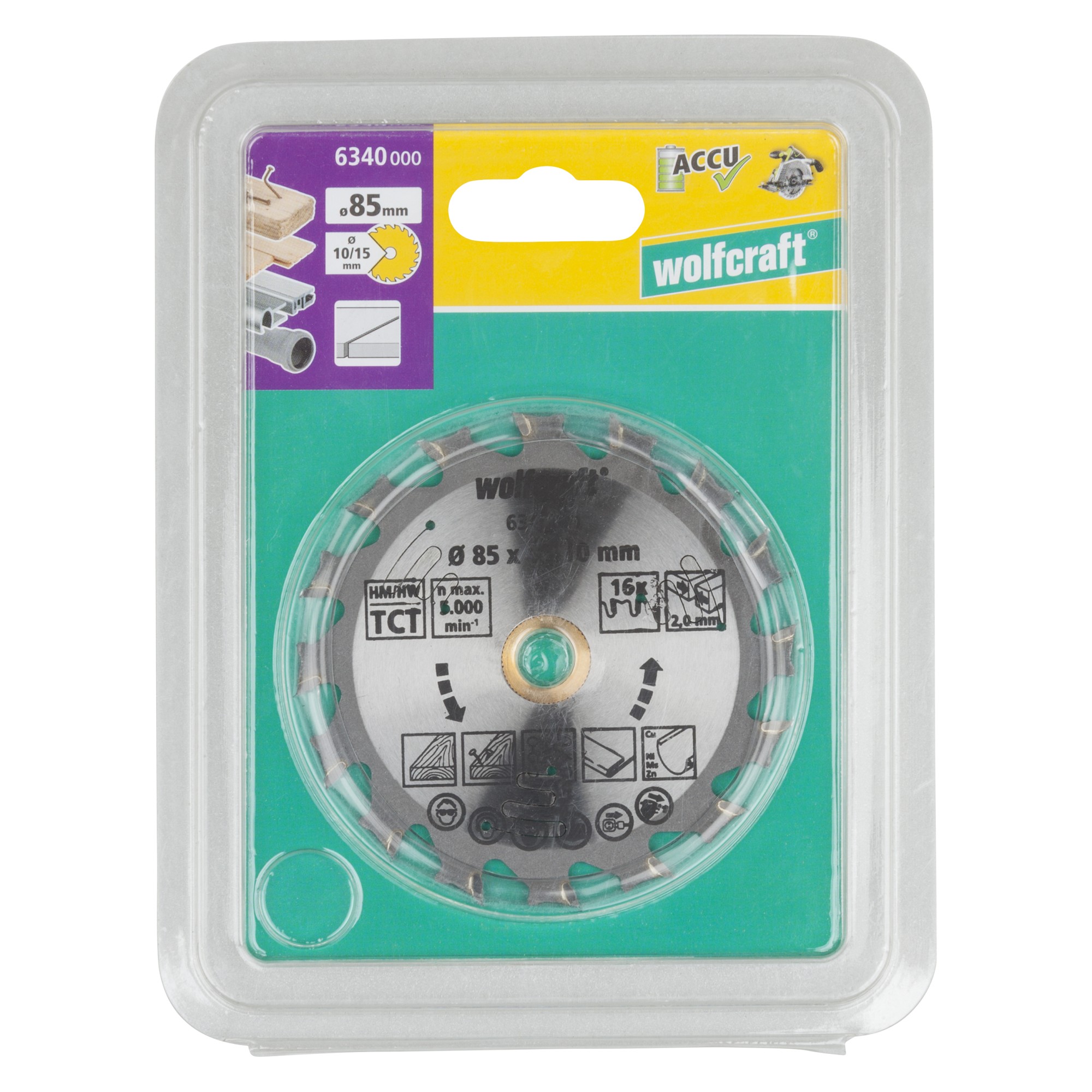 1 disco de sierra circular CT para sierras a batería  ø85x15 mm