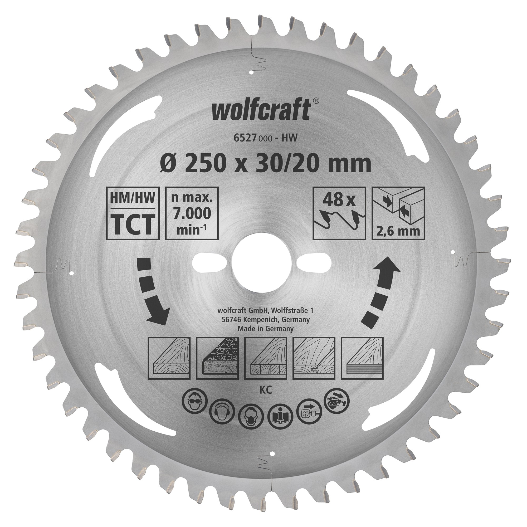 1 disco de sierra de corte e ingleteado CT 48 dientes ø250 mm