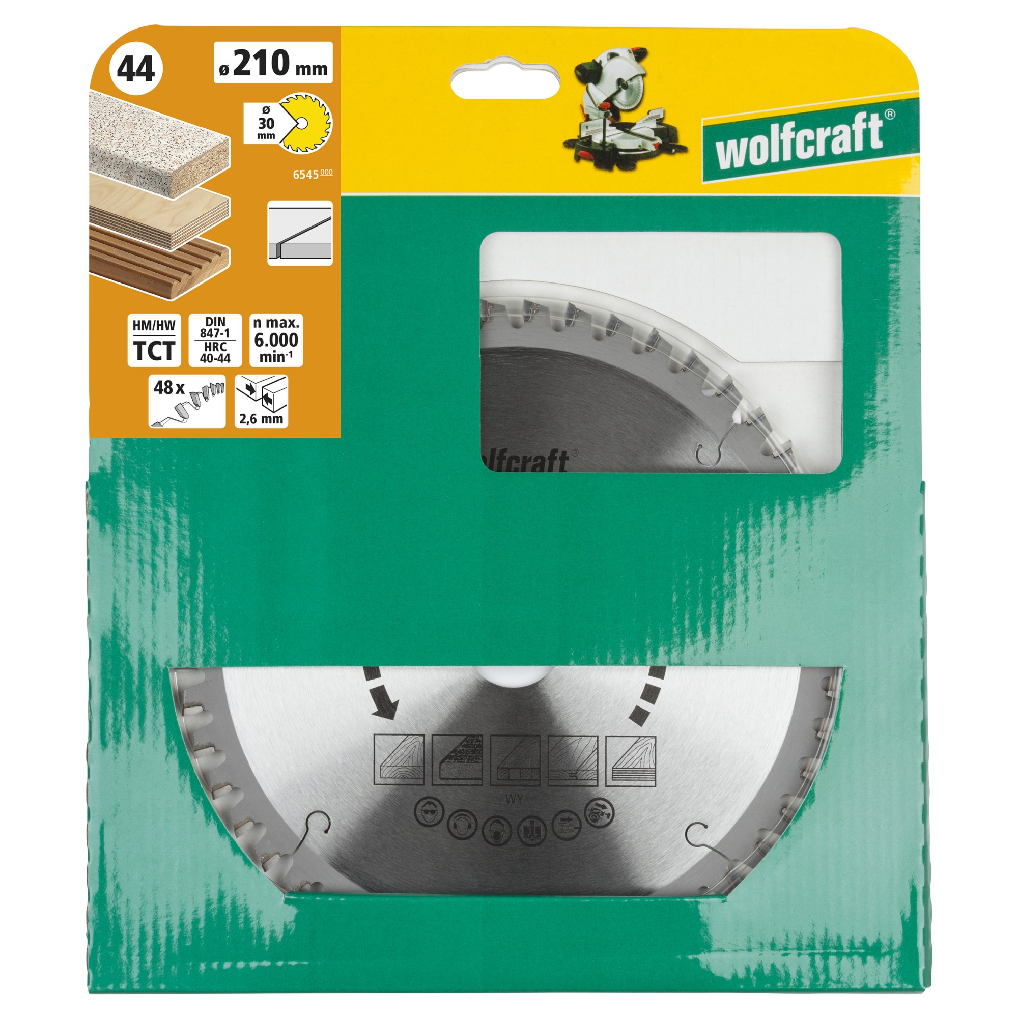 1 disco de sierra de corte e ingleteado CT 48 dientes ø210 mm