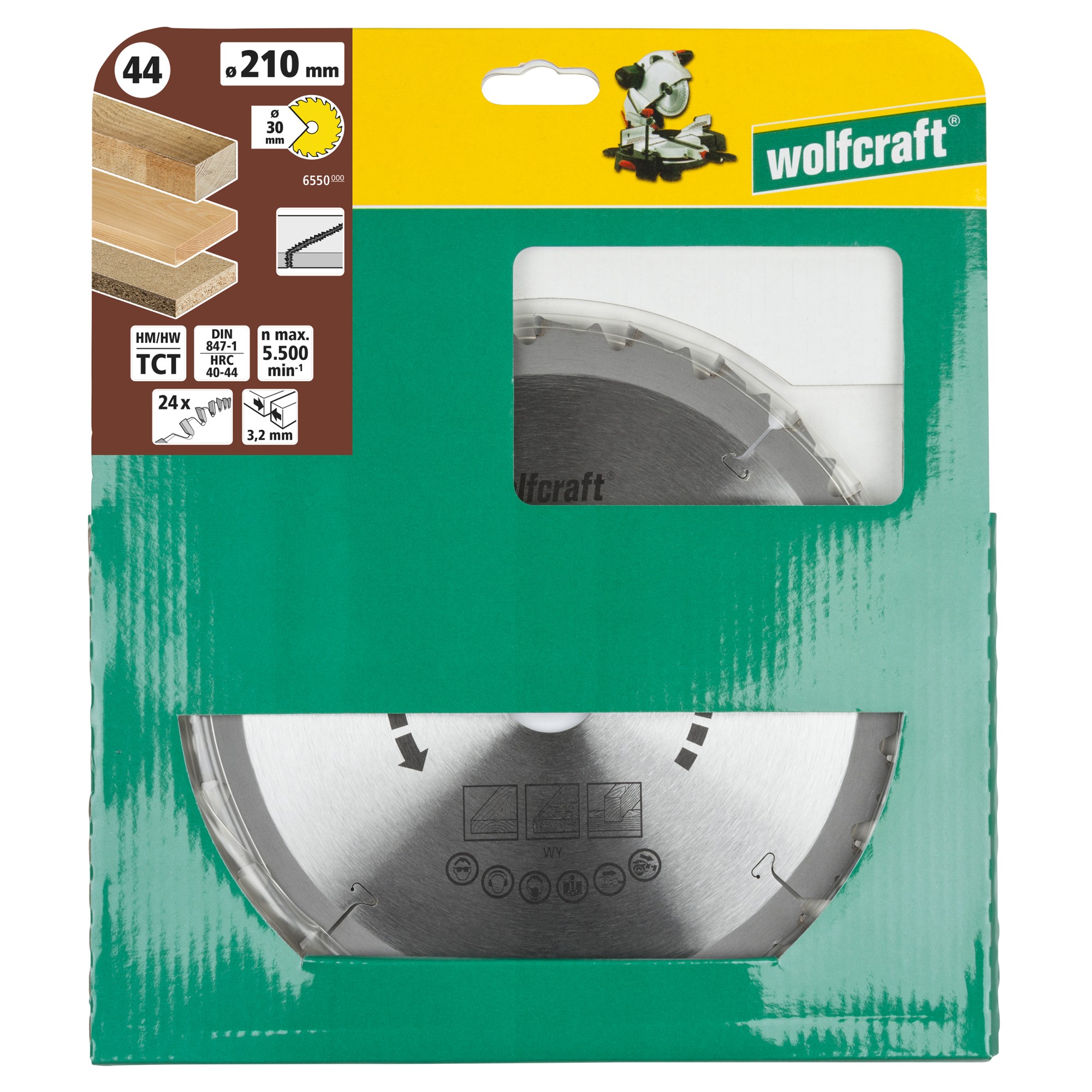 1 disco de sierra de corte e ingleteado CT 24 dientes ø210 mm