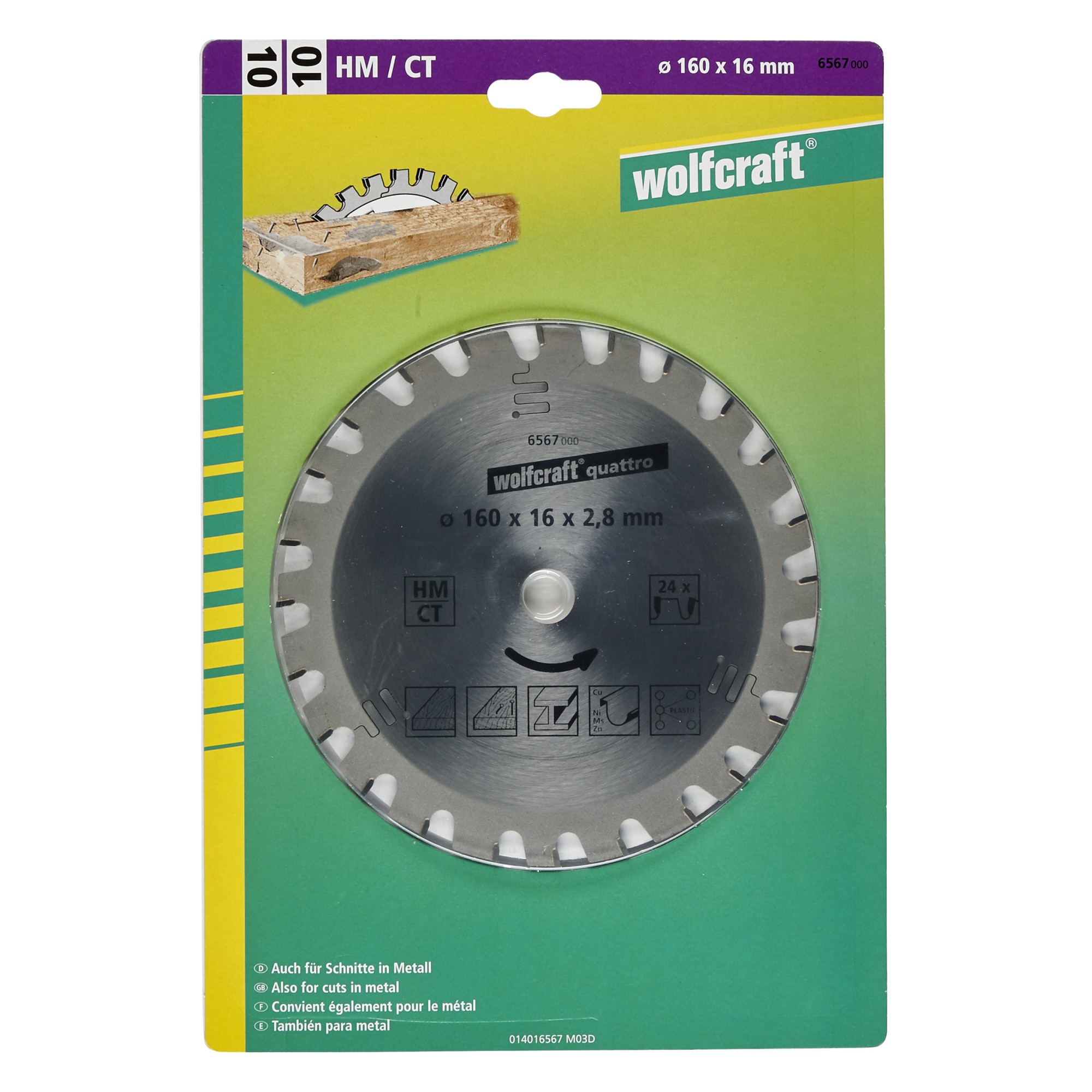 1 disco de sierra circular CT, 24 dientes ø160 mm