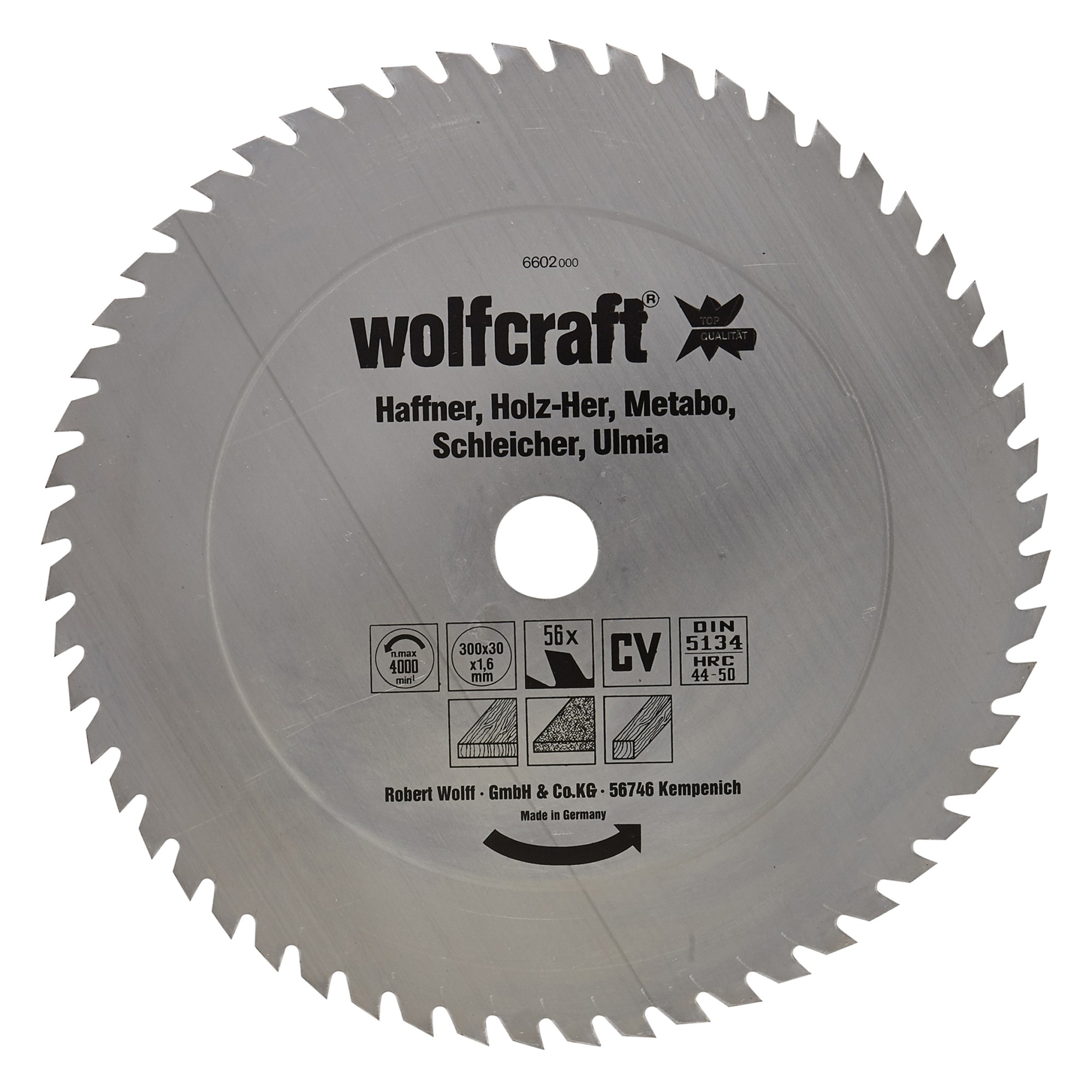 1 disco para sierras circulares de mesa CV, 56 dientes ø300 mm