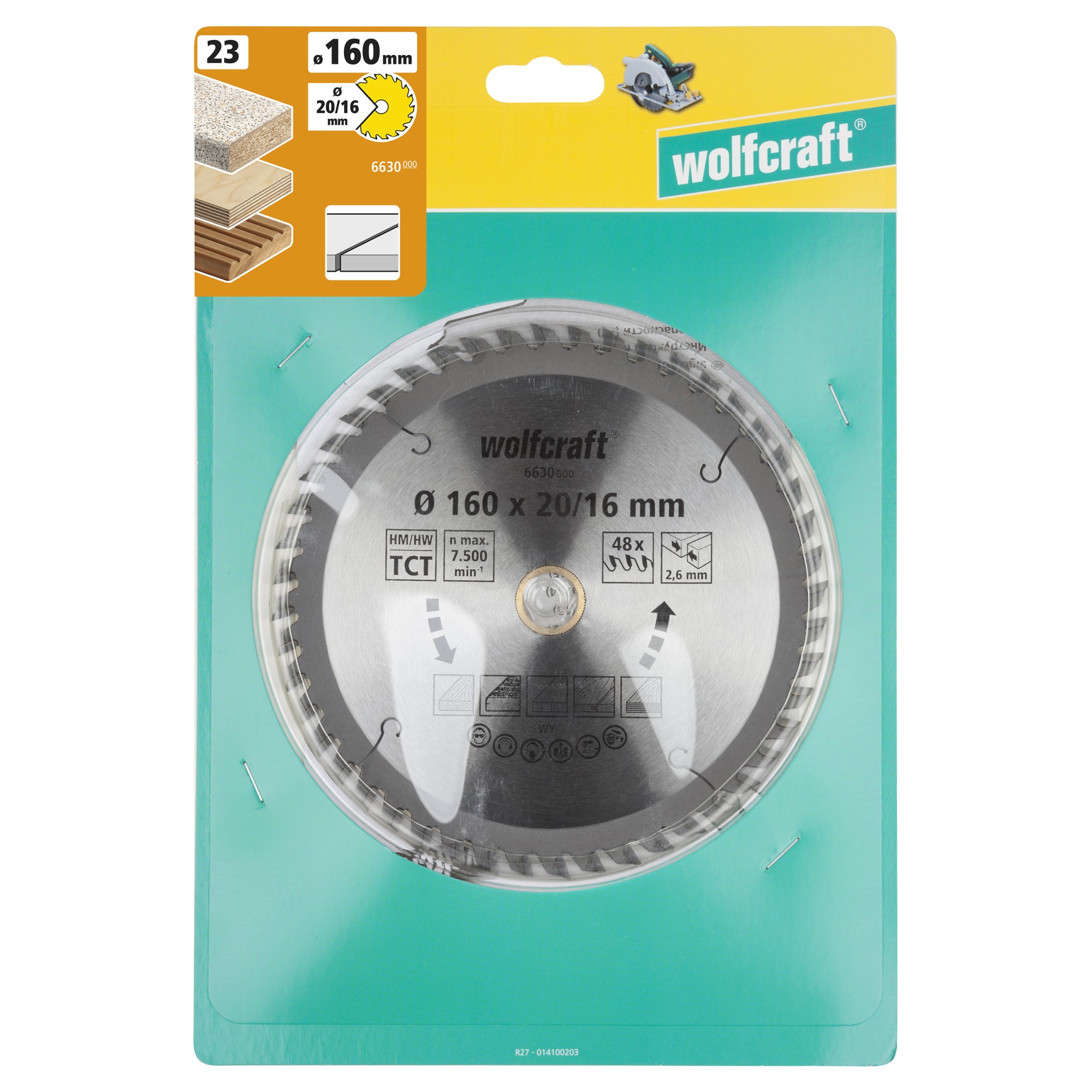 1 disco de sierra circular CT, 48 dientes ø160x20/16 mm