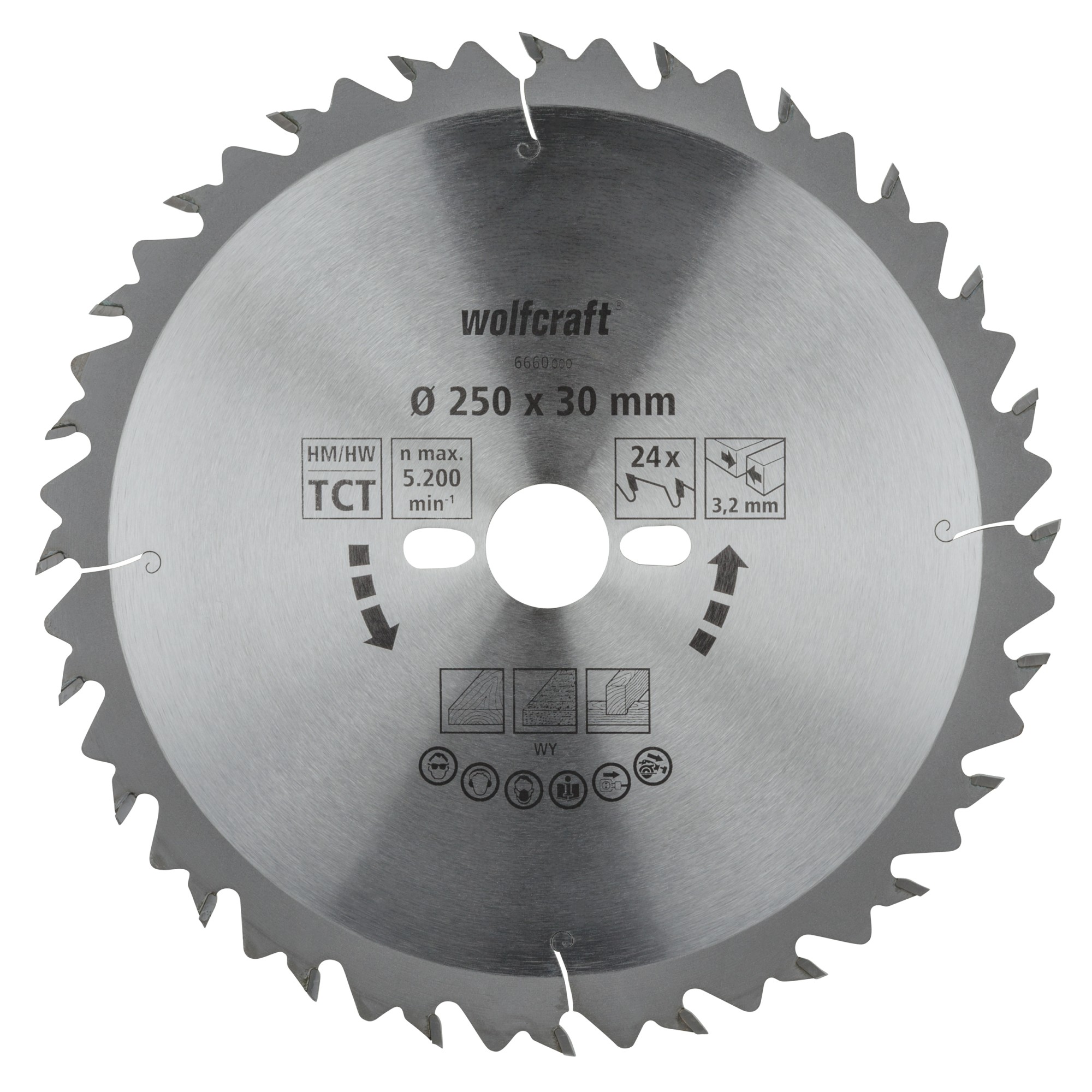 1 disco para sierras circulares de mesa CT, 24 dientes ø250 mm