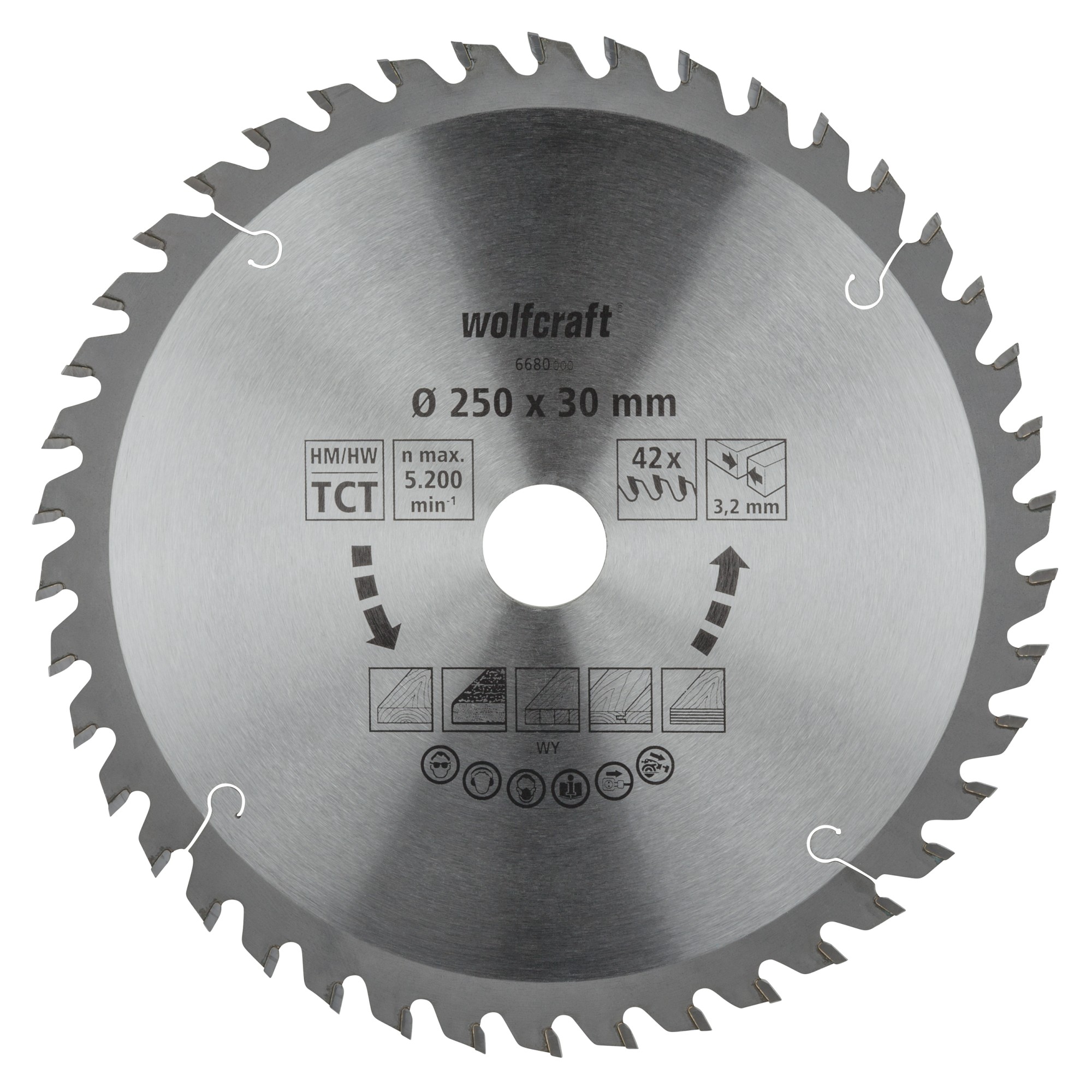 1 disco para sierras circulares de mesa CT, 42 dientes ø250 mm