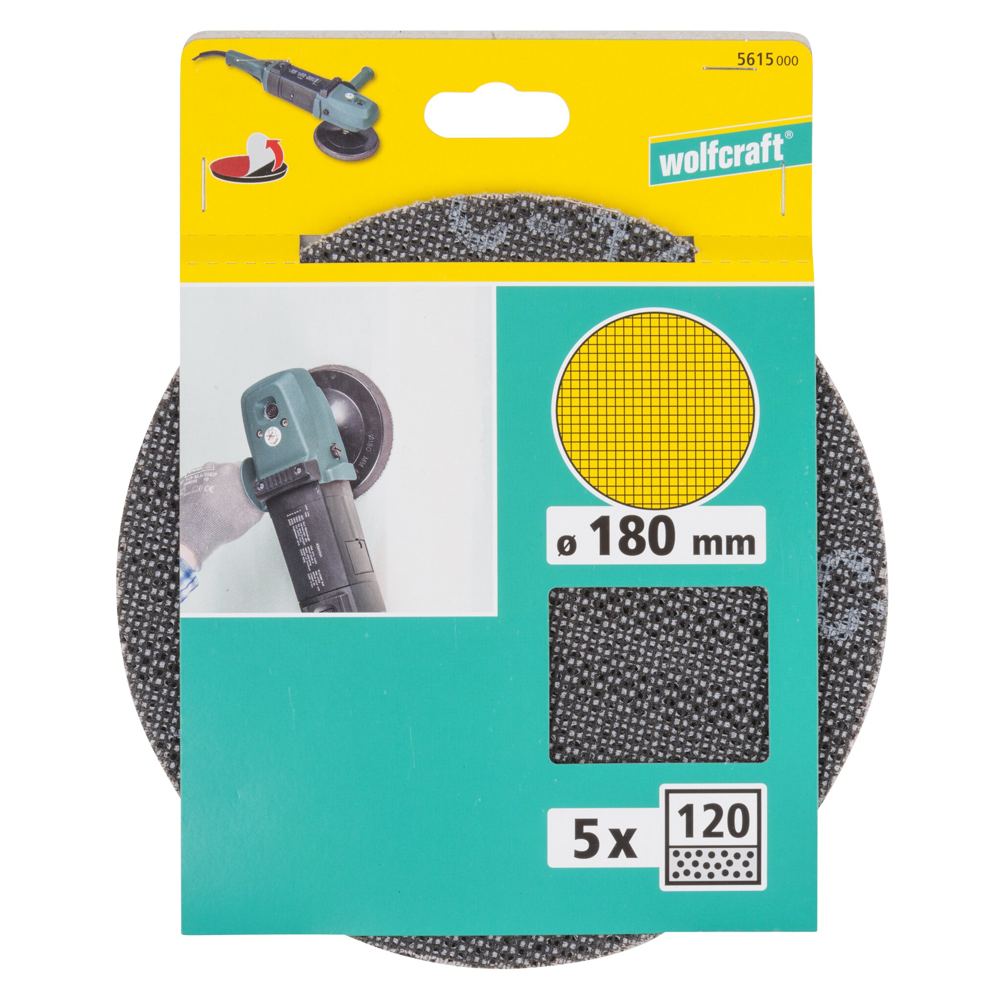 5 tejidos de rejilla adhesivos SiC grano 120 WS Ø 180 mm