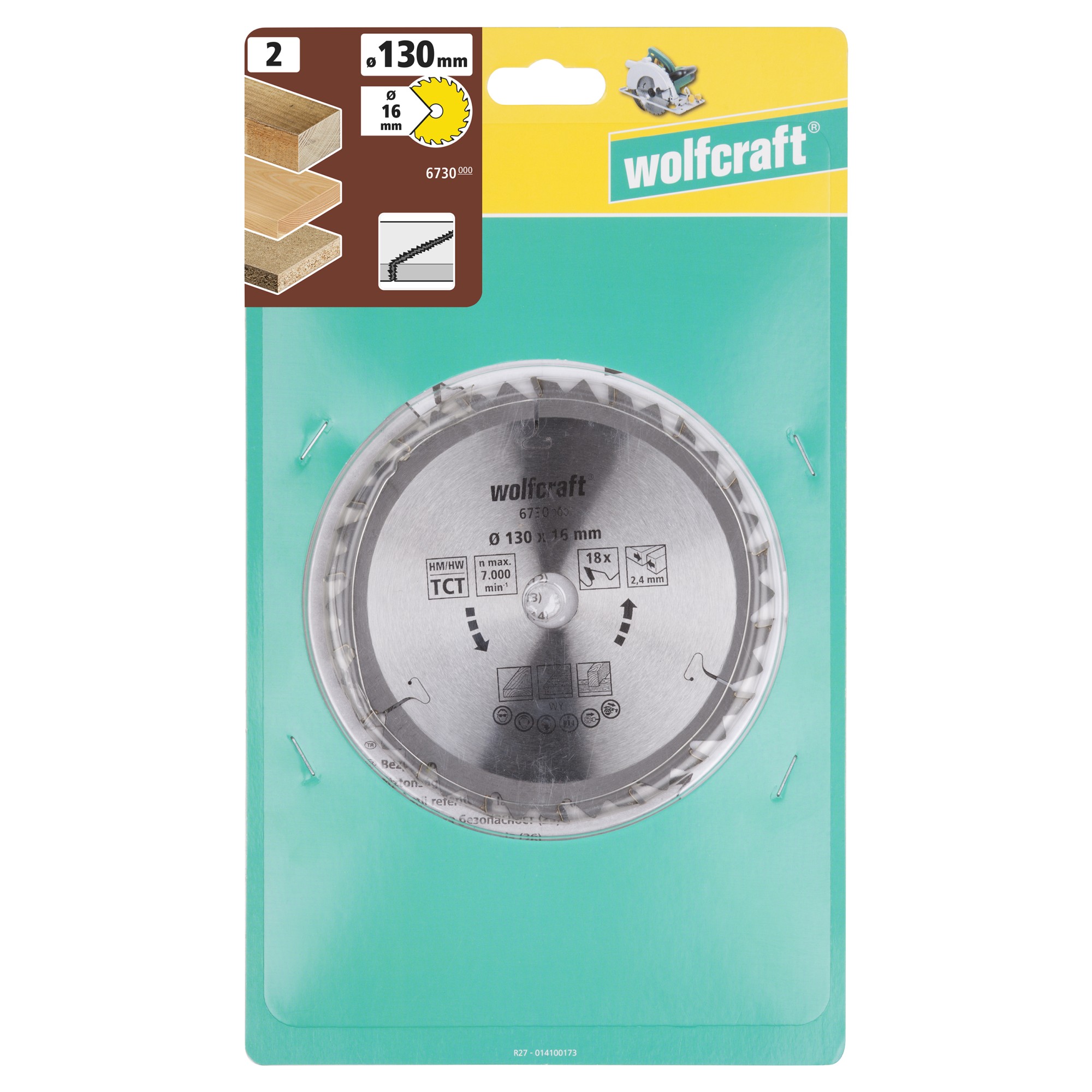 1 disco de sierra circular CT, 18 dientes ø130 mm