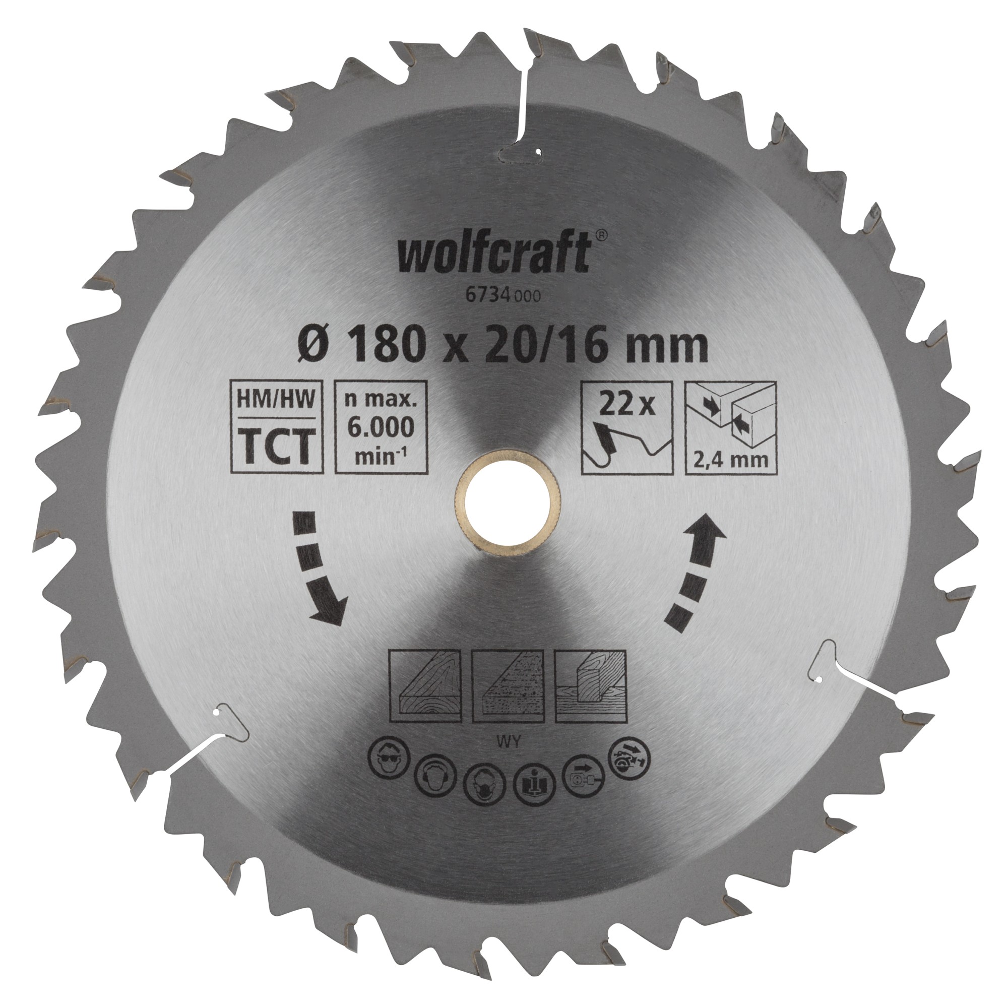 1 disco de sierra circular CT, 22 dientes ø180 mm
