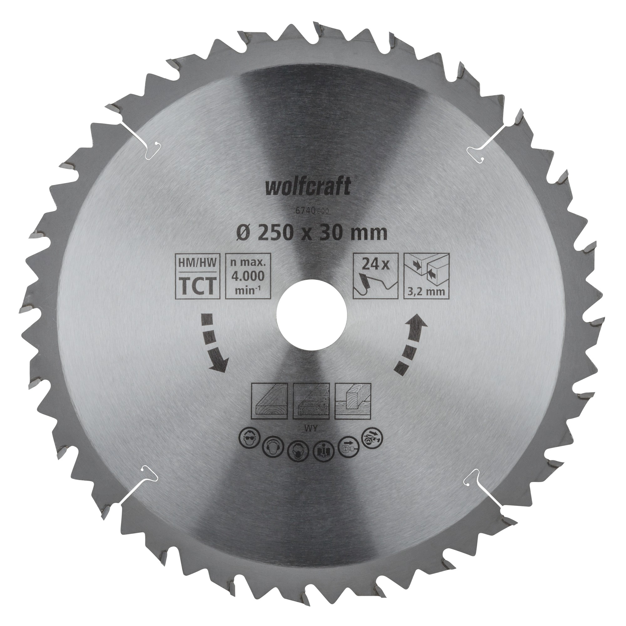 1 disco para sierras circulares de mesa CT, 24 dientes ø250 mm