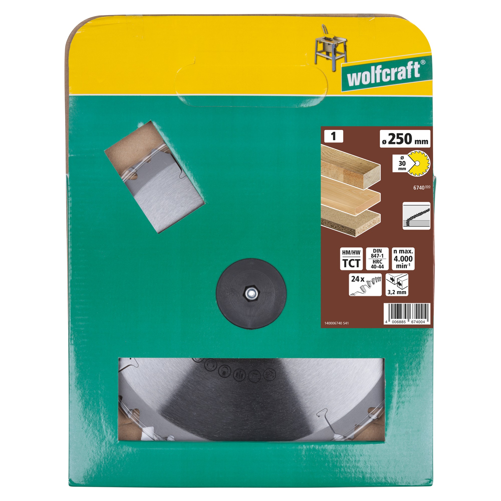 1 disco para sierras circulares de mesa CT, 24 dientes ø250 mm