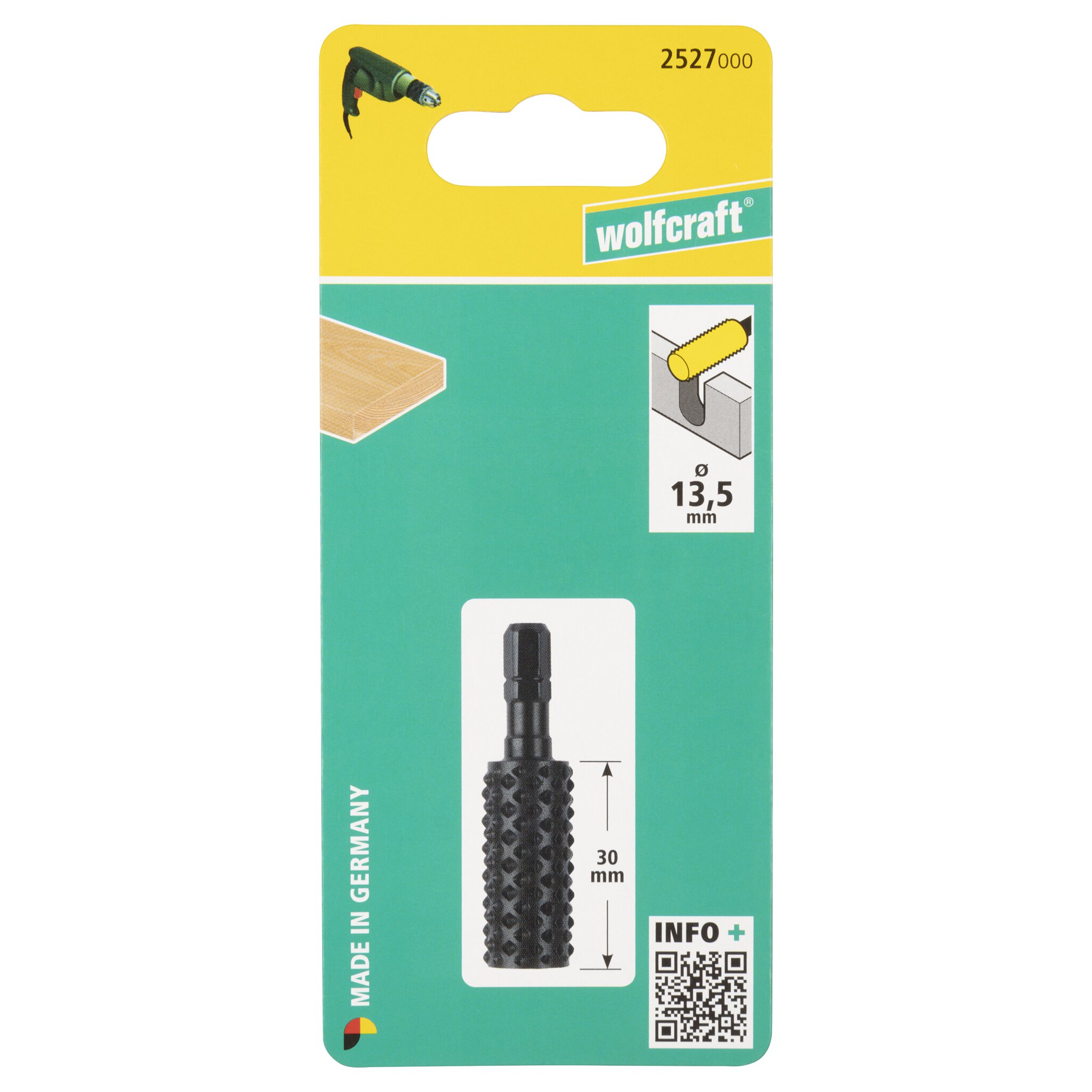 1 escofina de perfil para madera cil. hexagonal Ø 13,5 x 35 mm