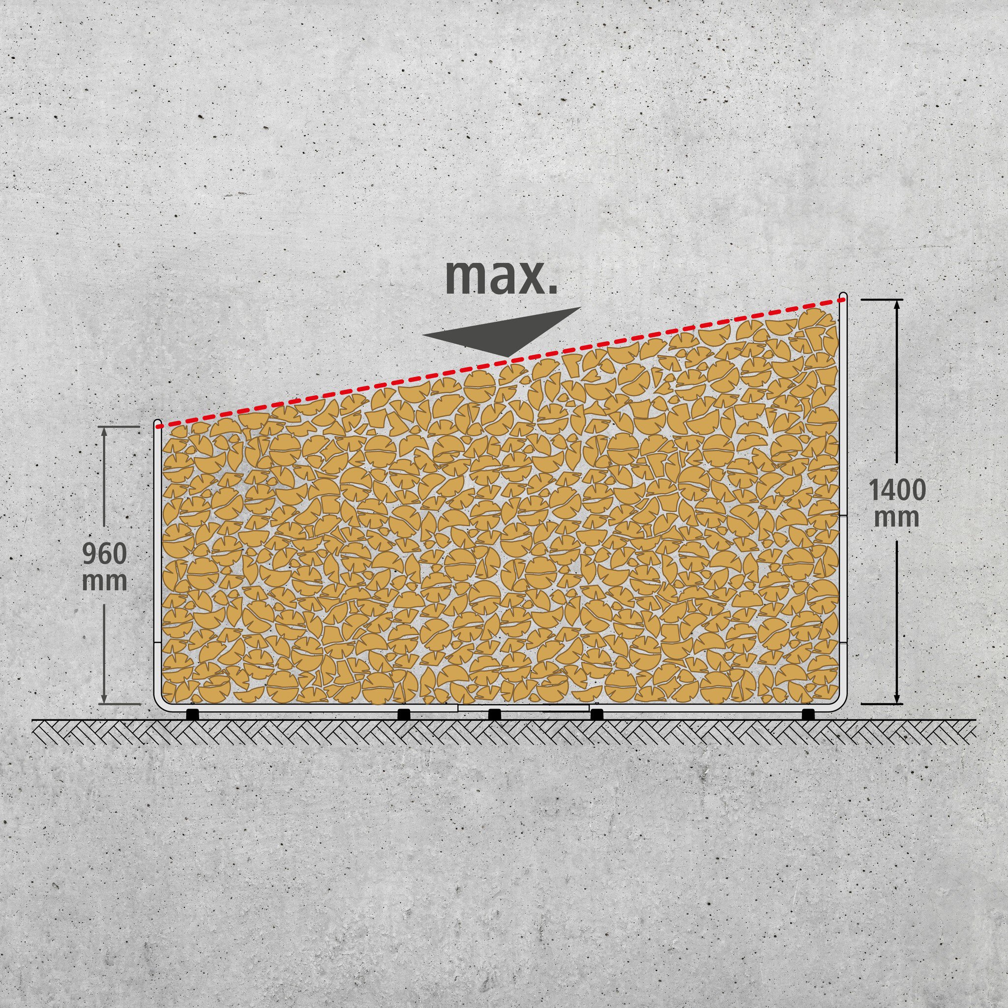 Soporte para almacenar leña modular XXL