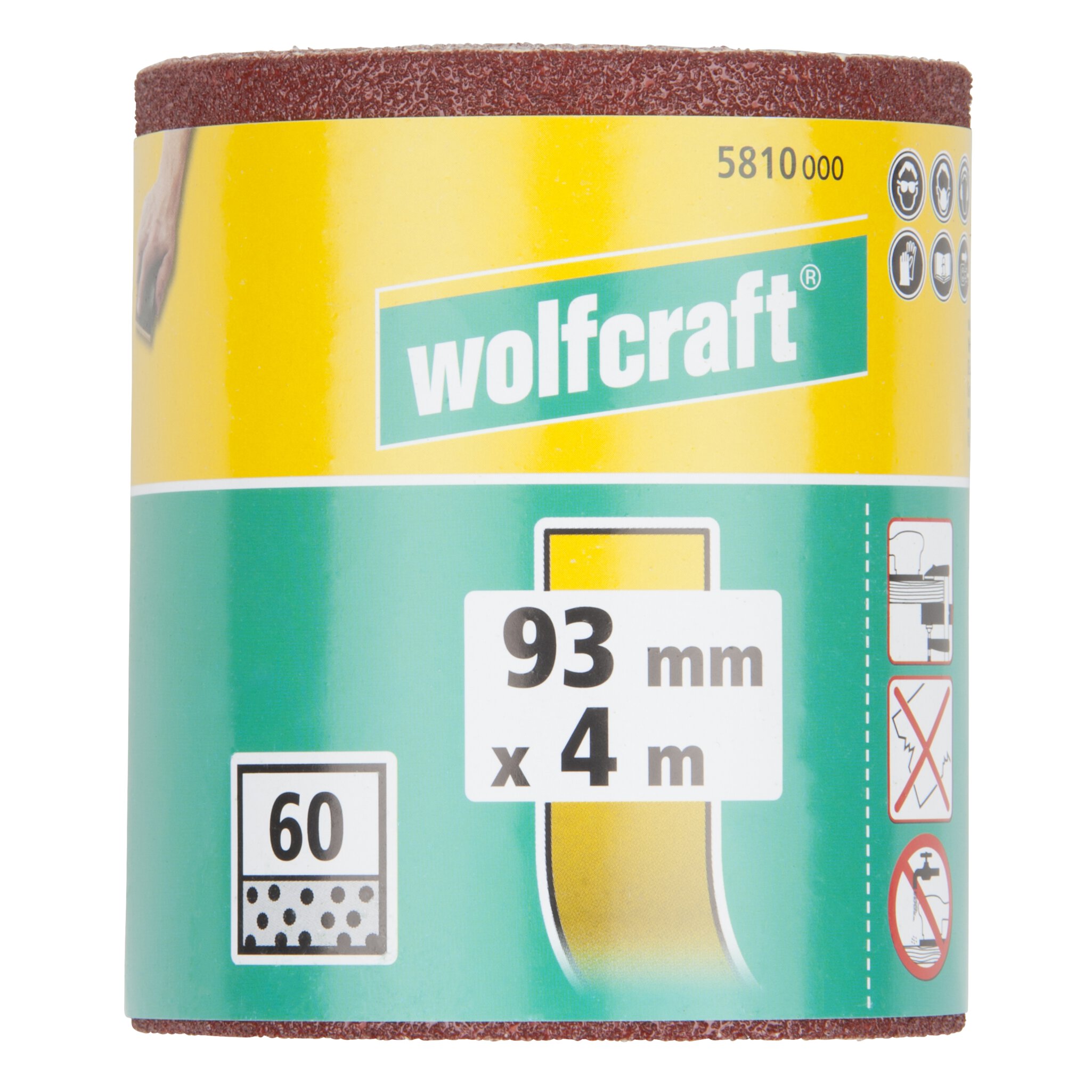1 rollo de papel abrasivo adhesivo, grano 60, 4 m x 93 mm