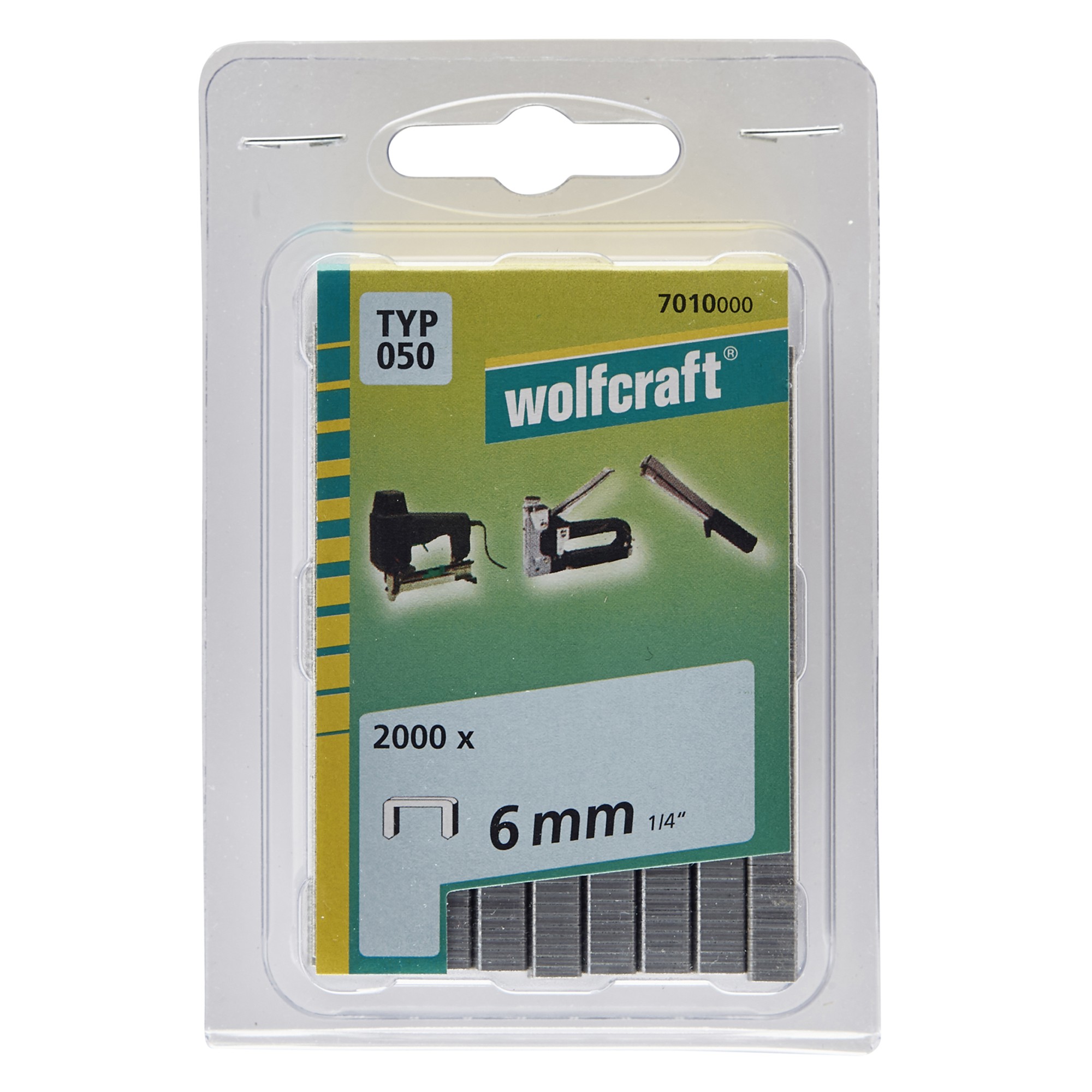 2000 grapas de lomo ancho de tipo 050, 6 mm