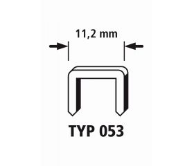 Grapas de lomo ancho, acero, tipo 053