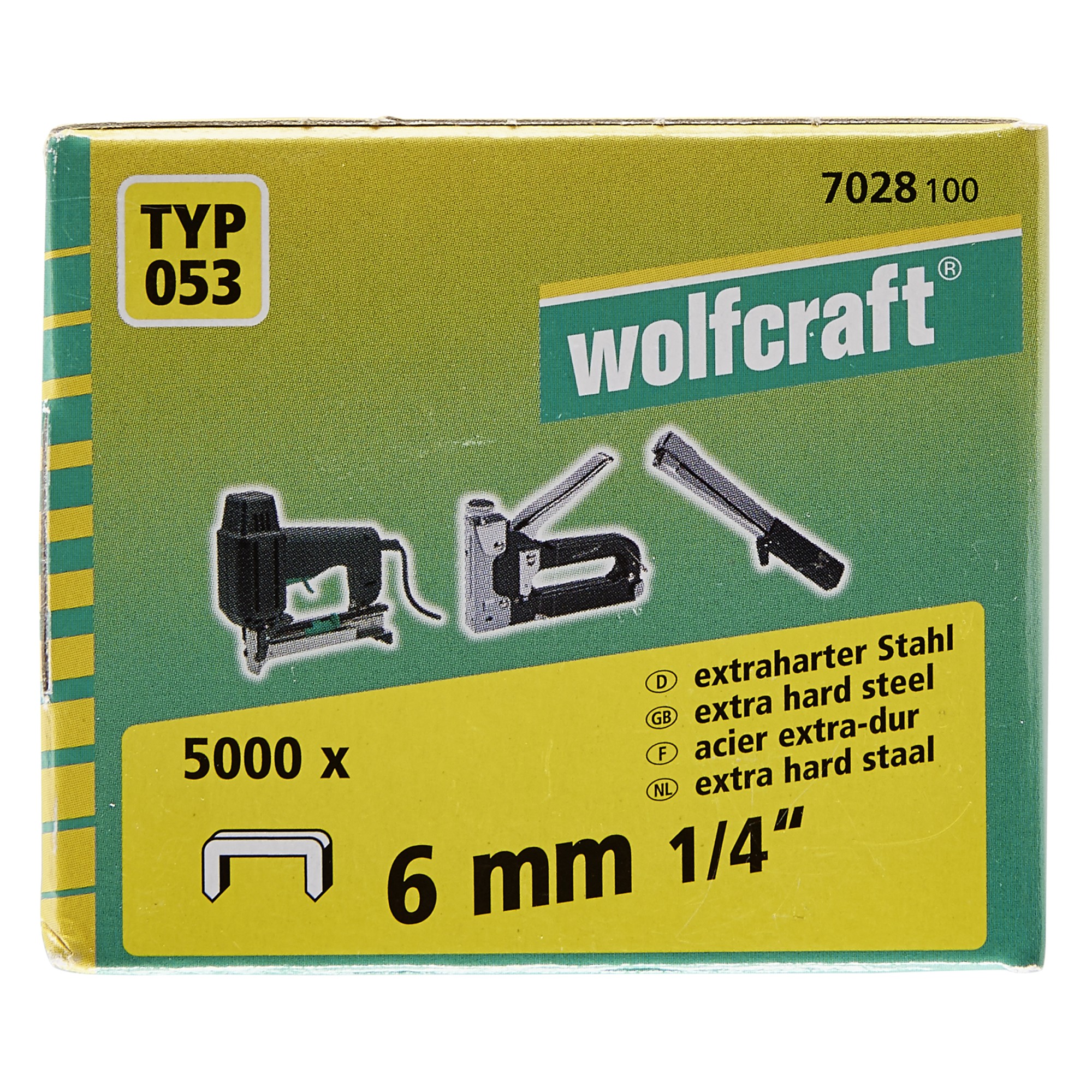 5000 grapas de lomo ancho extra duro de tipo 053, 6 mm