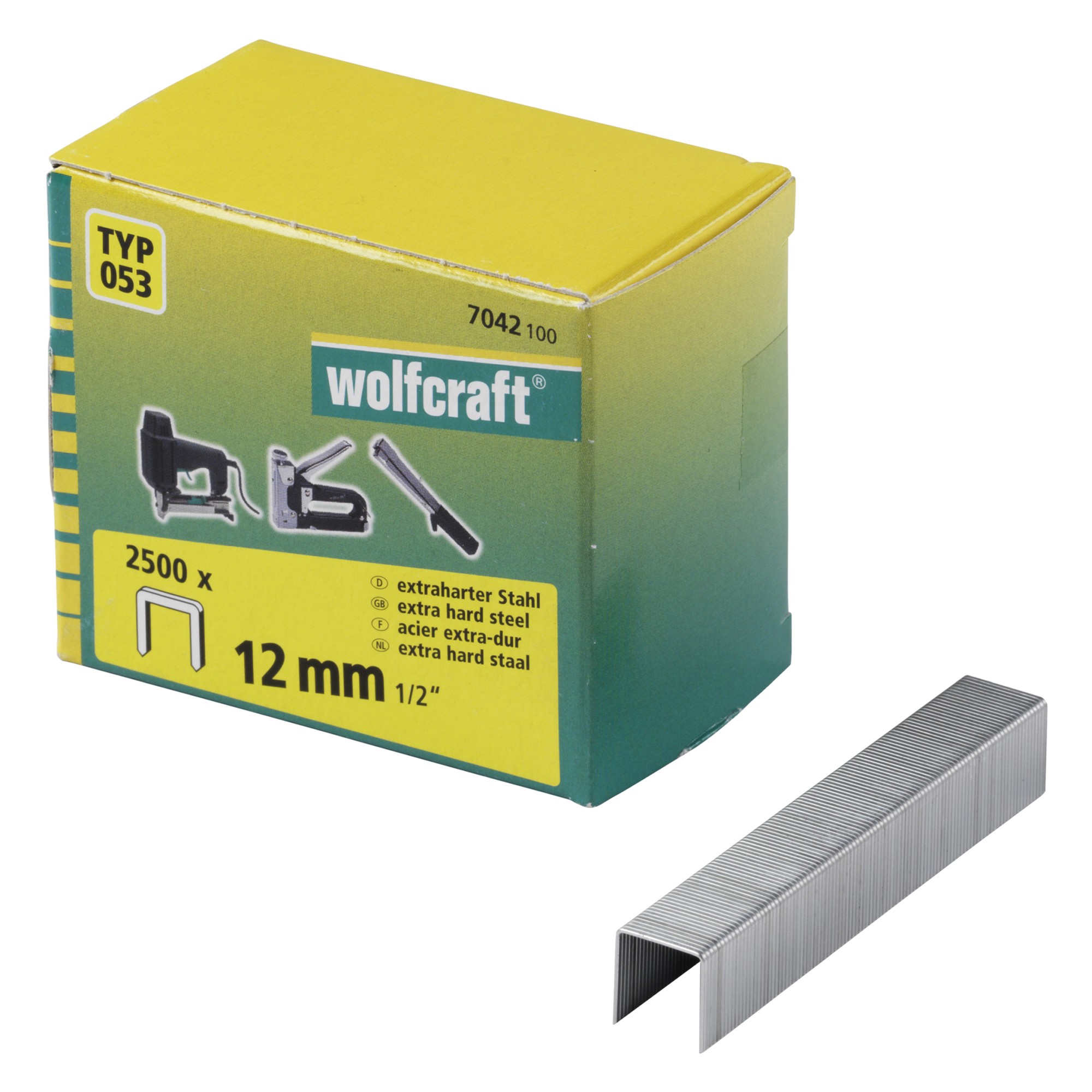 2500 grapas de lomo ancho extra duro de tipo 053, 12 mm