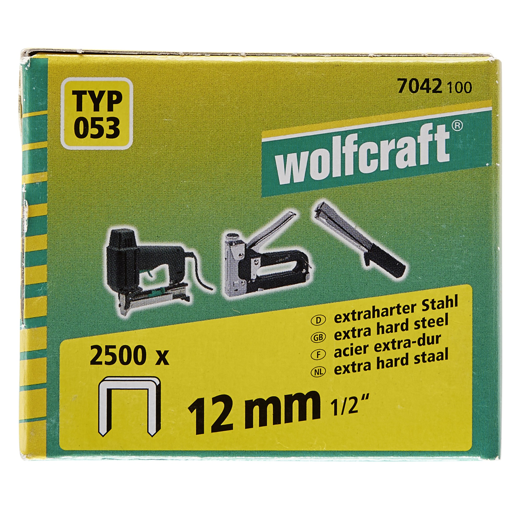 2500 grapas de lomo ancho extra duro de tipo 053, 12 mm